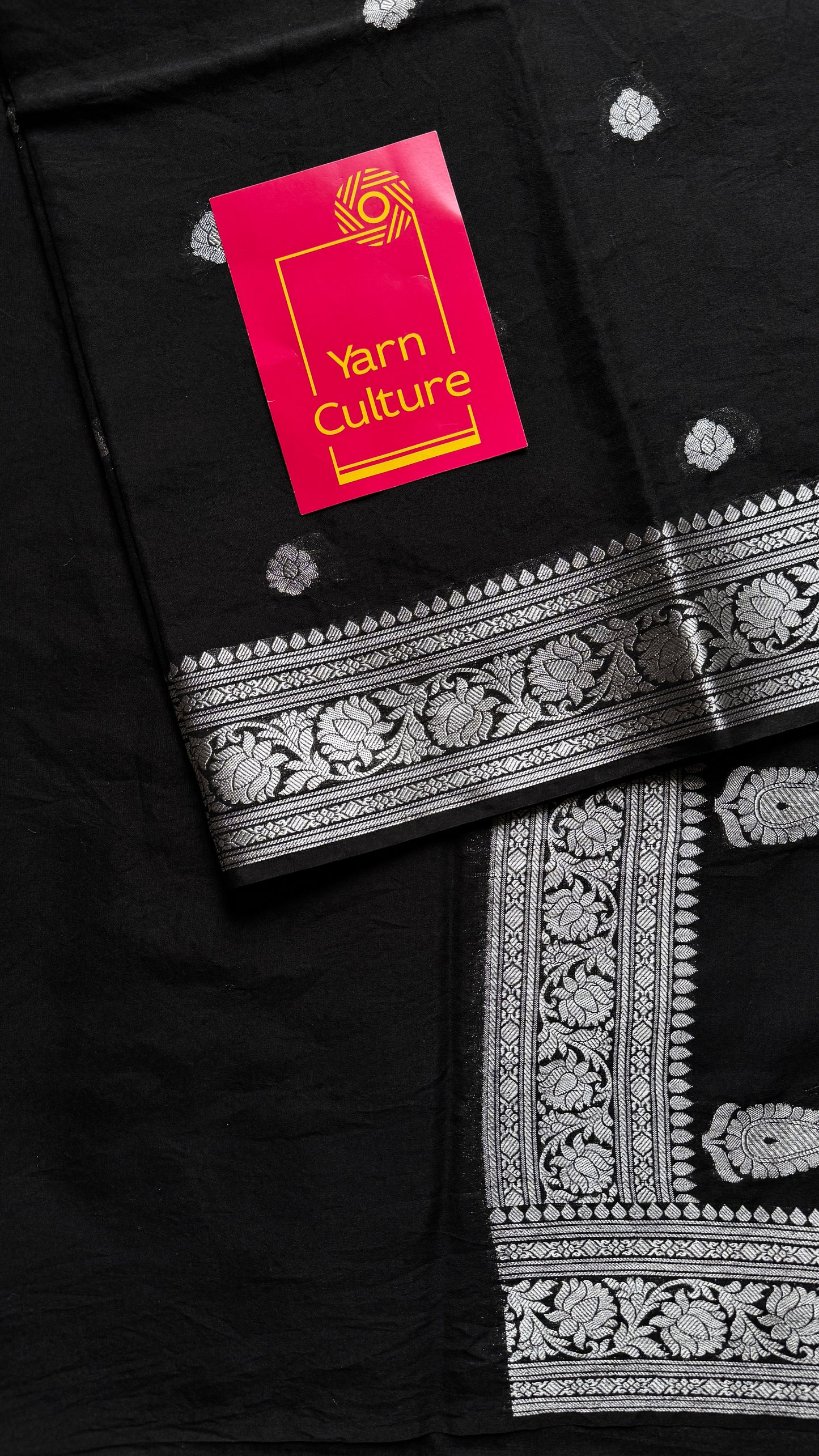 Black silver zari, Banarasi semi chiffon