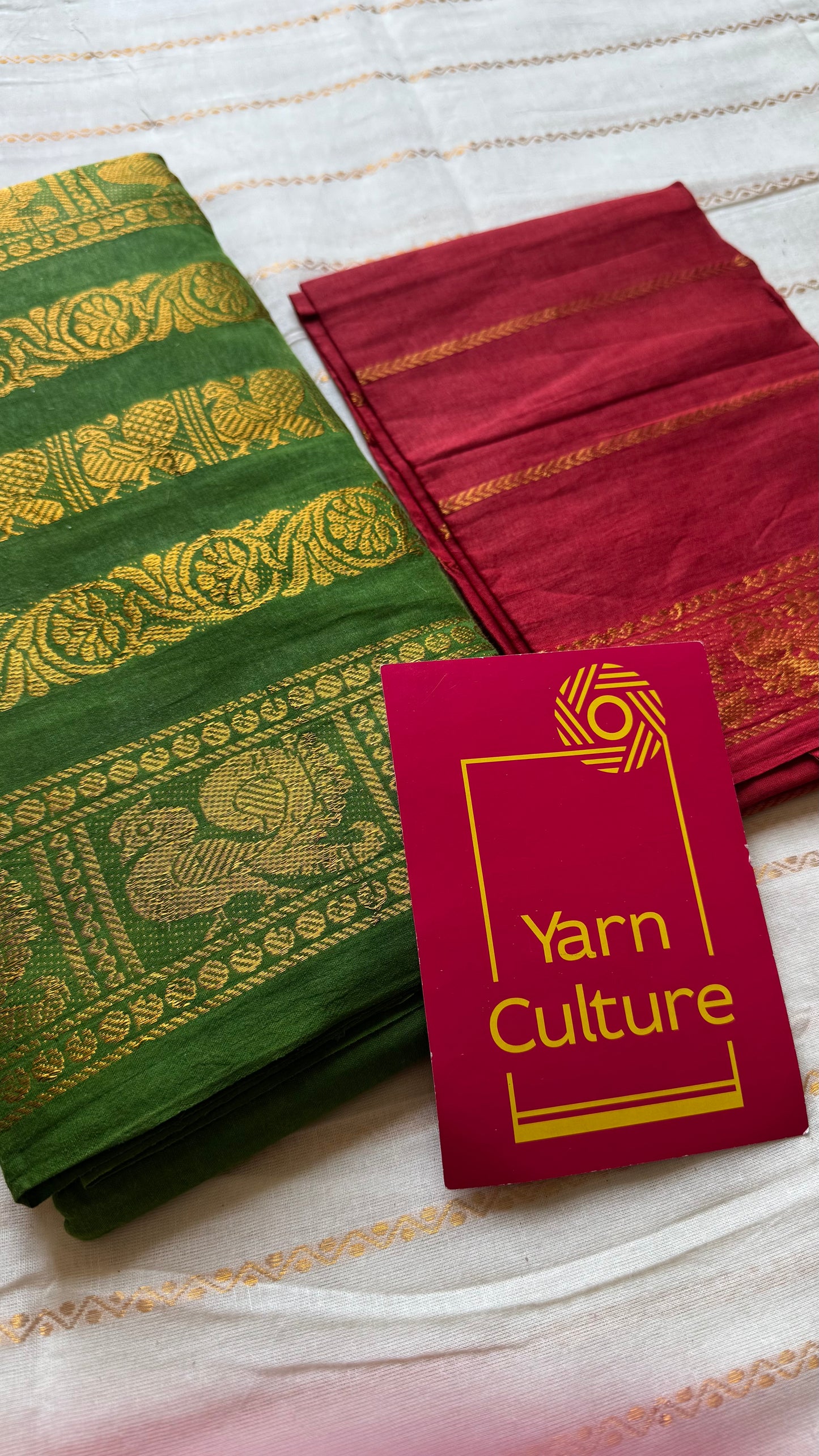 Bright green long border sungudi, kattuchayam dyed madurai cotton - YCCOTNMSAP132