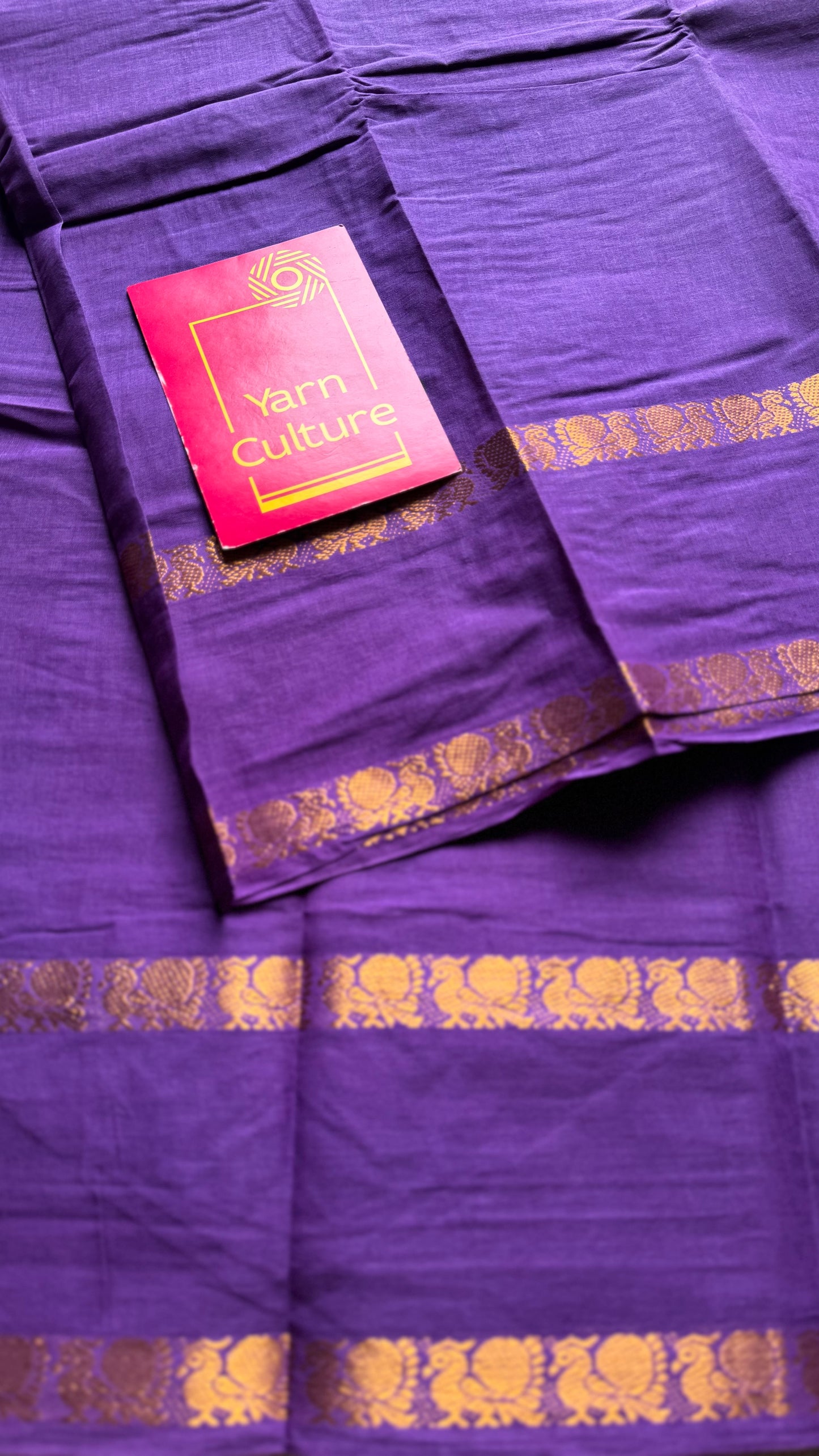 Purple rettaipettu peacock double border with contrast blouse - madurai kattuchayam- YCCOTNAURS12