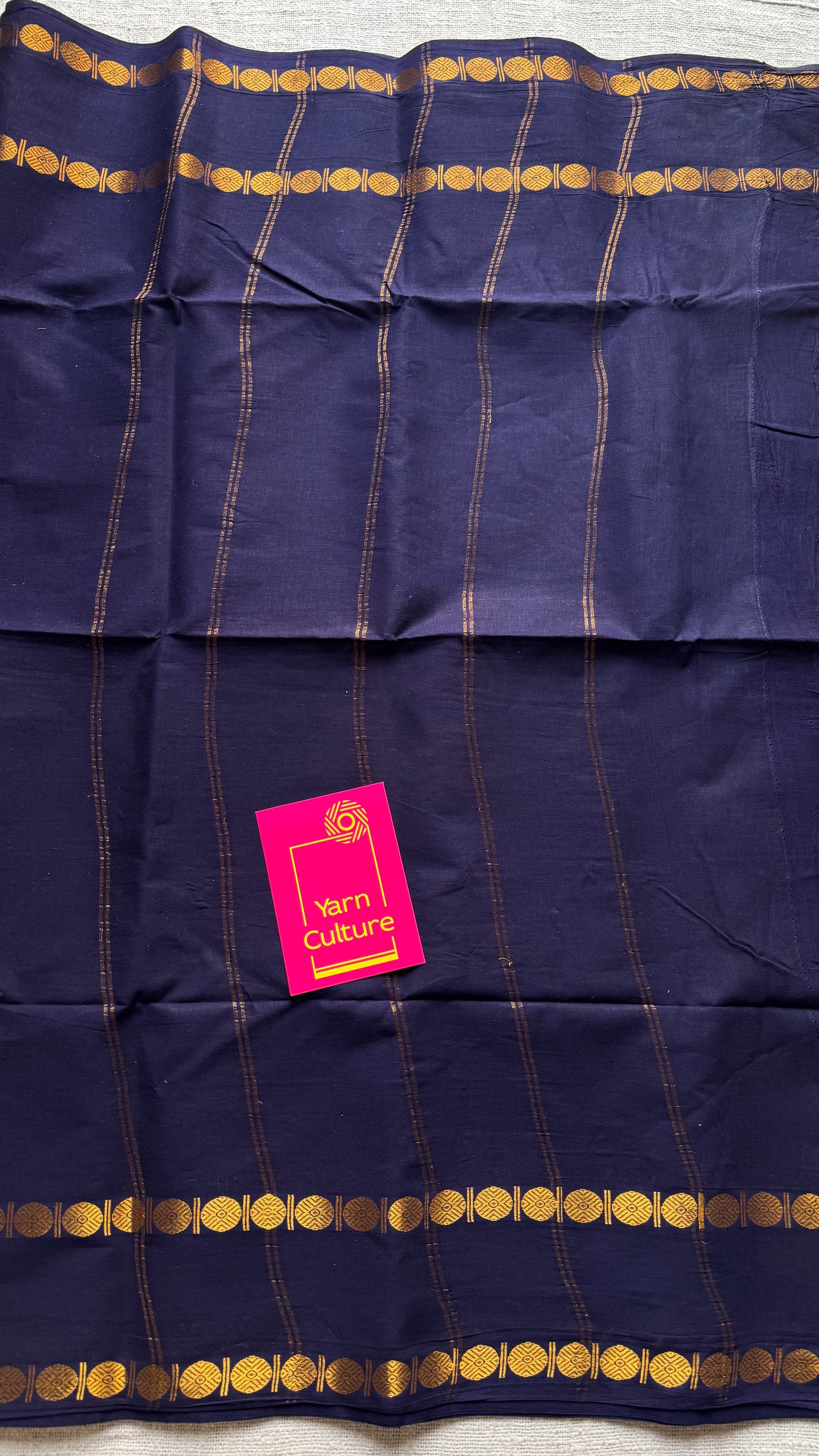 Purple pink with dark blue sungudi, kattuchayam dyed, madurai cotton - YCCOTNOCSC15