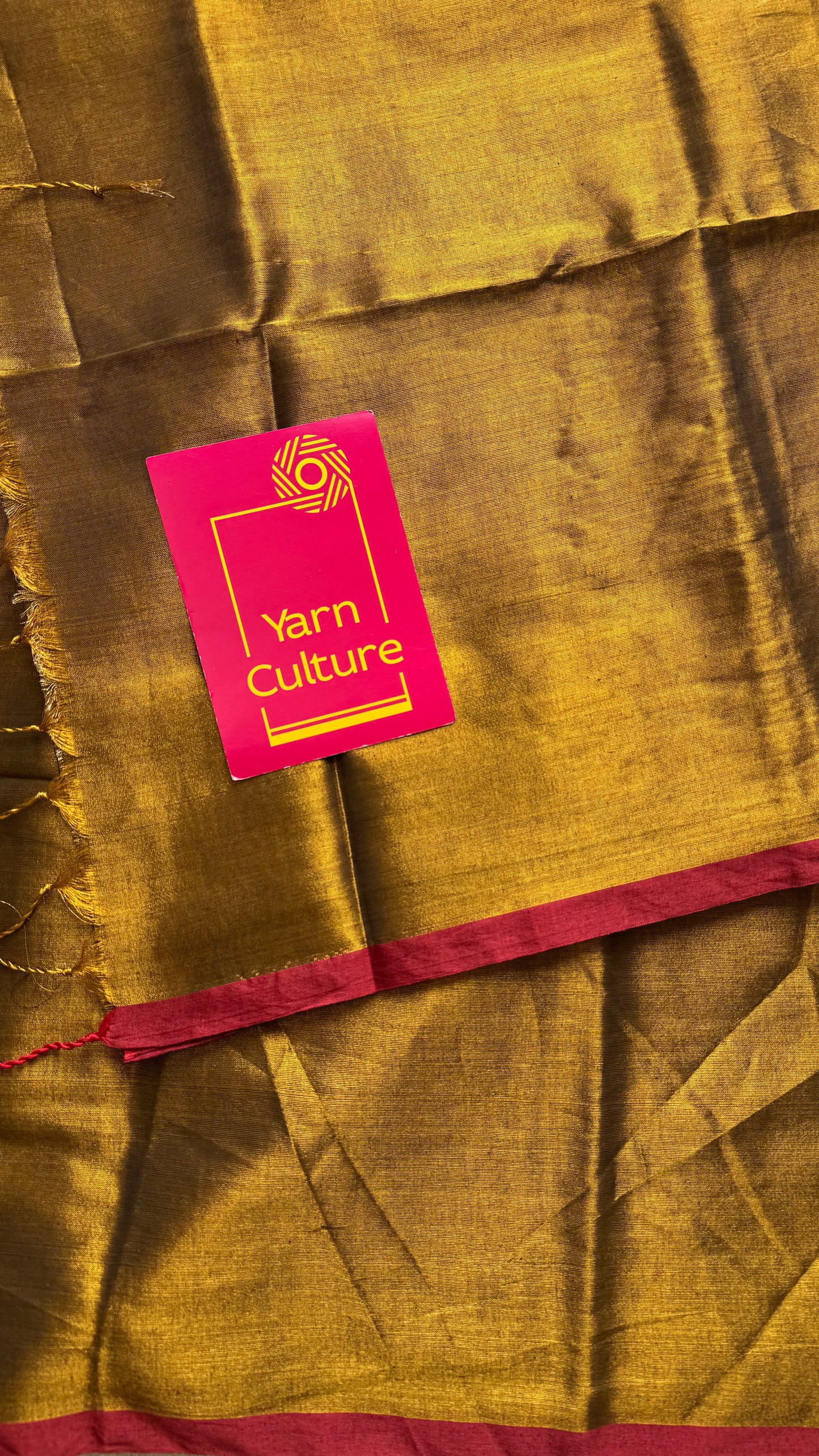 Antique gold, maroon border, mul tissue - YCBCMCLSE65