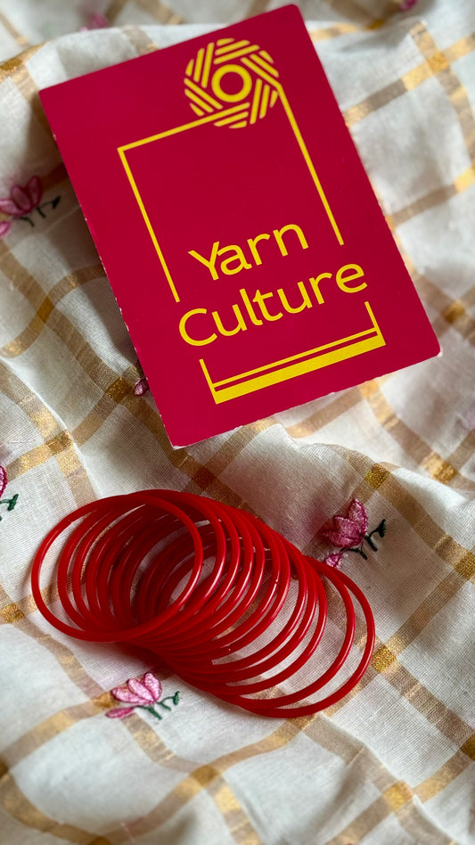 Red glass bangles, set of 12 - YCBANGL69