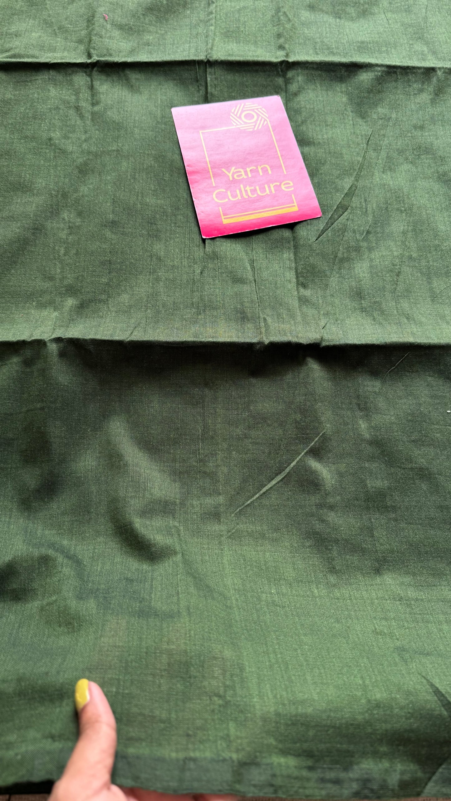 Green khadi with antique gold pallu - YCBCKZPSE02