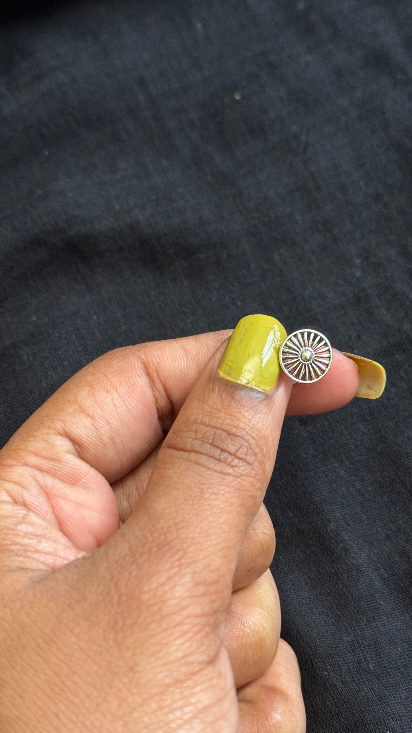 Round nose pin, intricate pattern in pure silver - YCNPP28