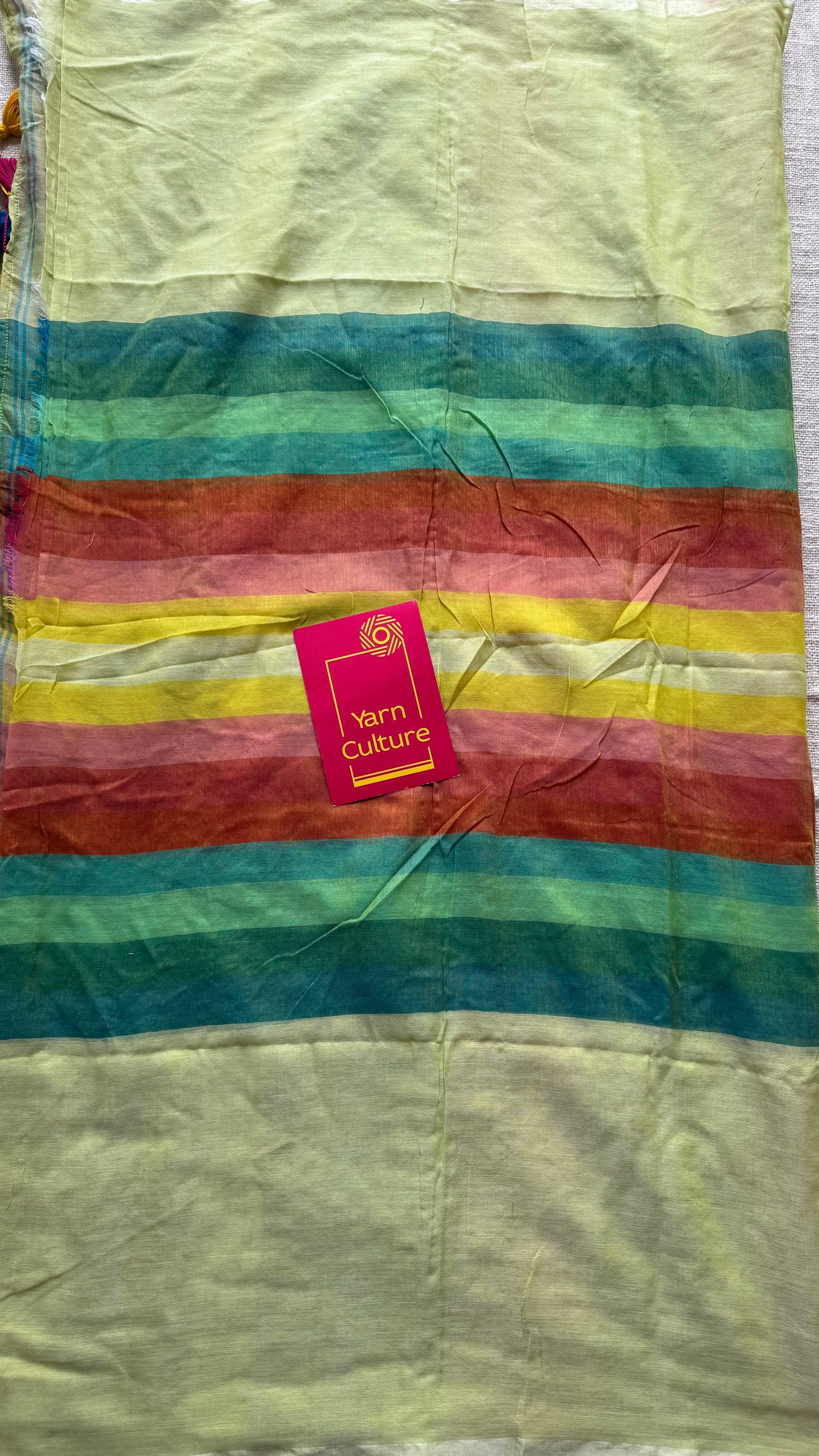 Light green with colourblocks, mul cotton - YCBCJULMR14