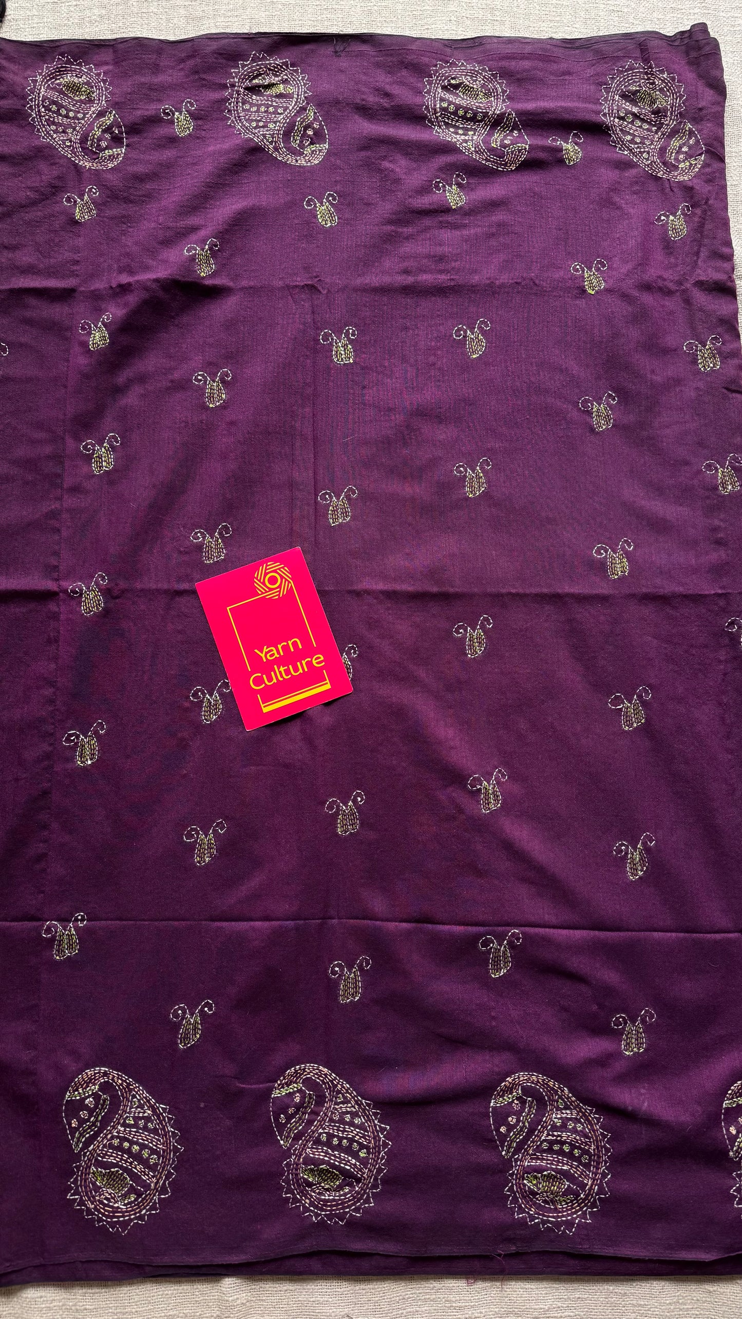 Amodini - The Joyful One, kantha weave in soft khadi cotton - YCBCSEKC05