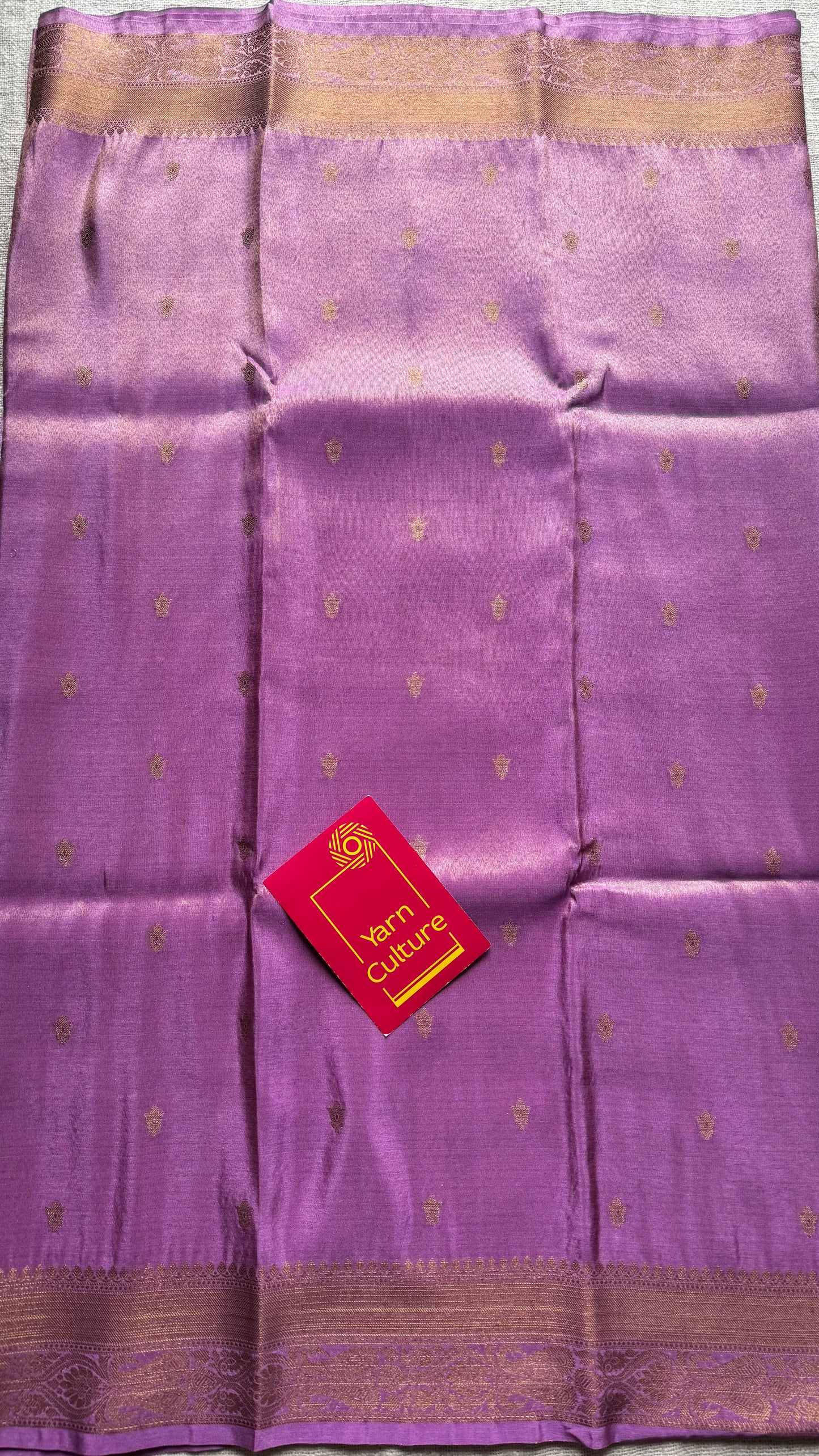 Lilac with gold dual tone, Banarasi semi-silk - YCDESE08