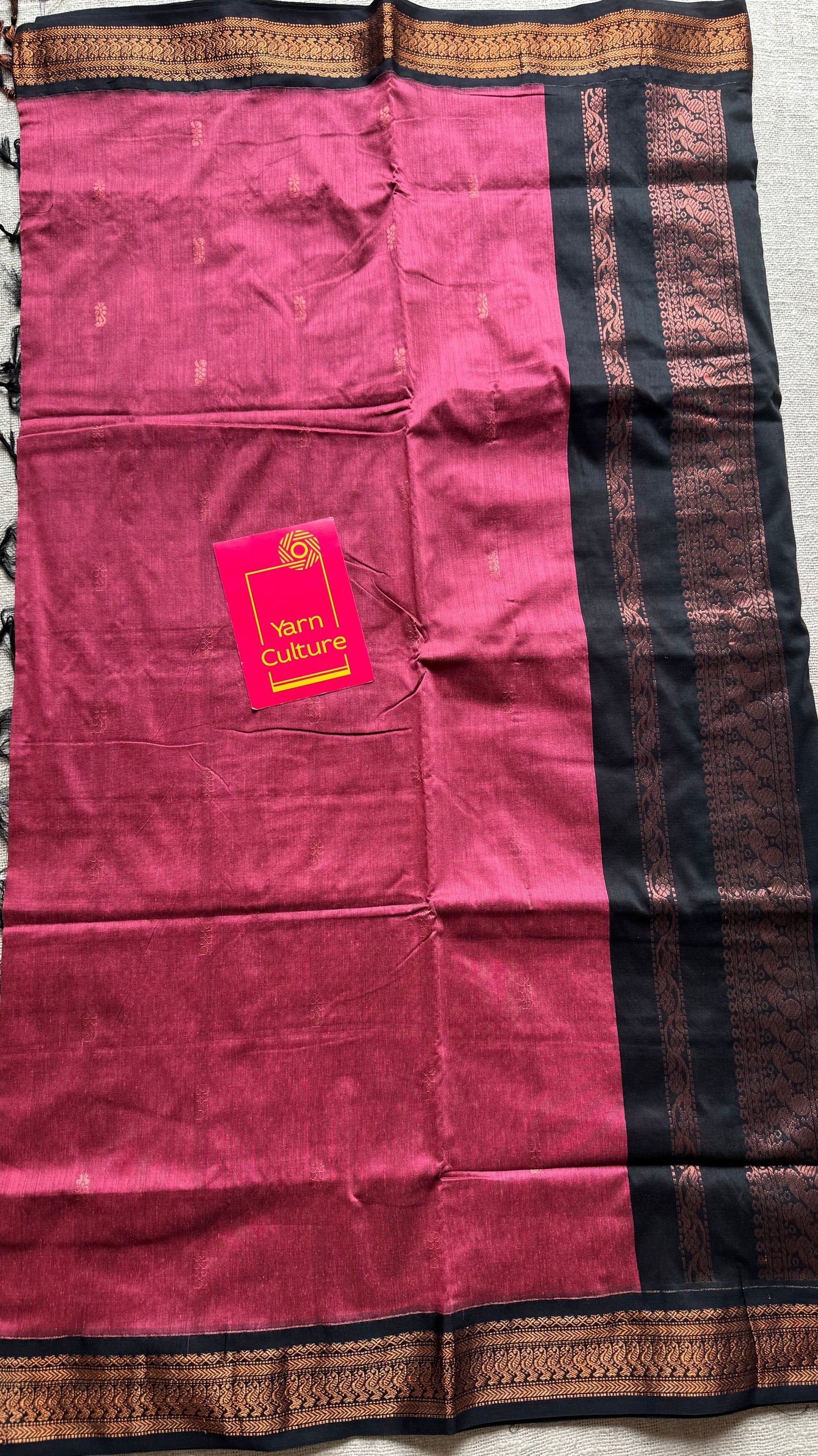 Dark pink with black - cotton silk - YCCOTNSEKCS06
