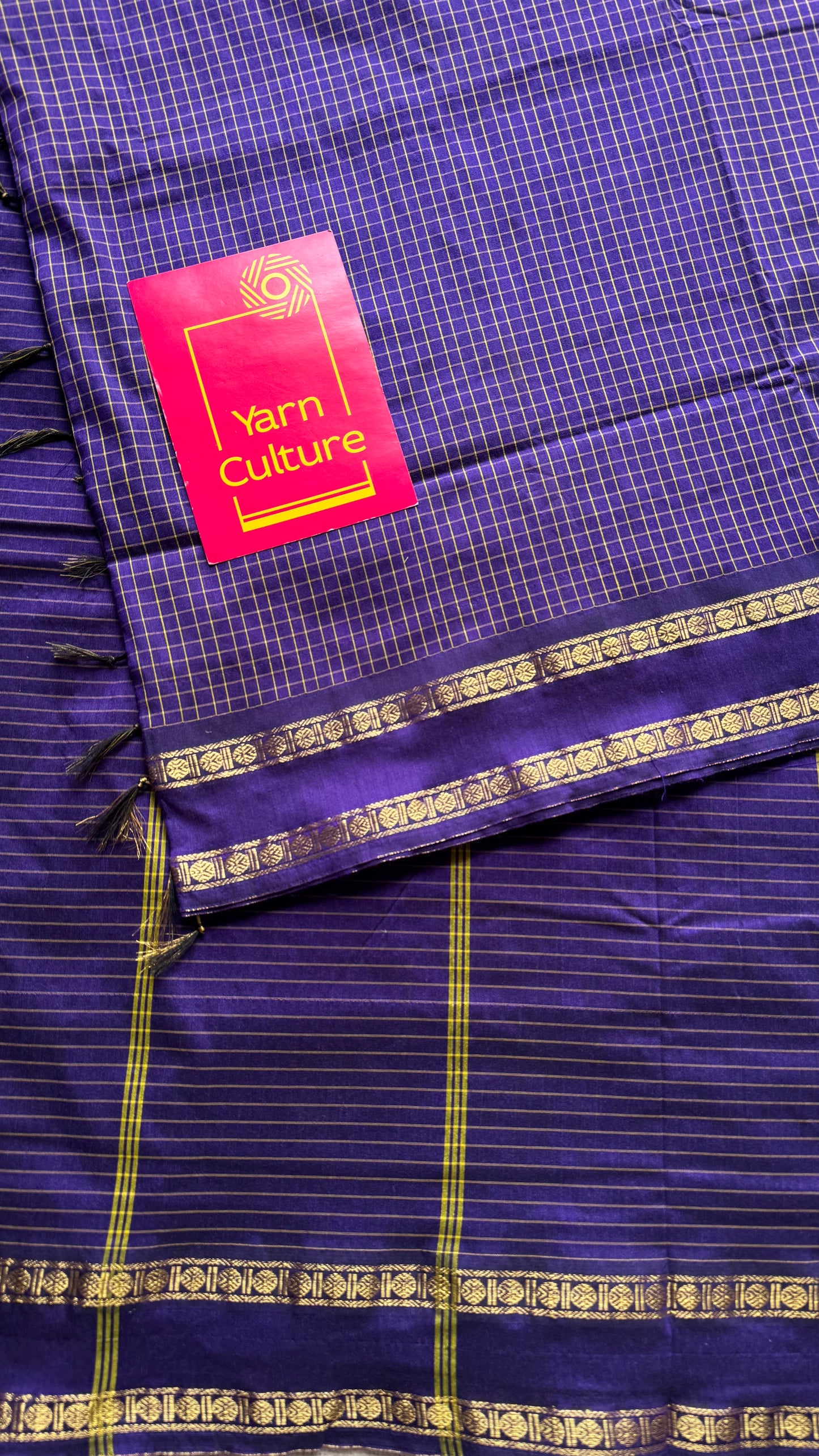 Violet, arani checks, cotton silk - YCCOTNJUAR01