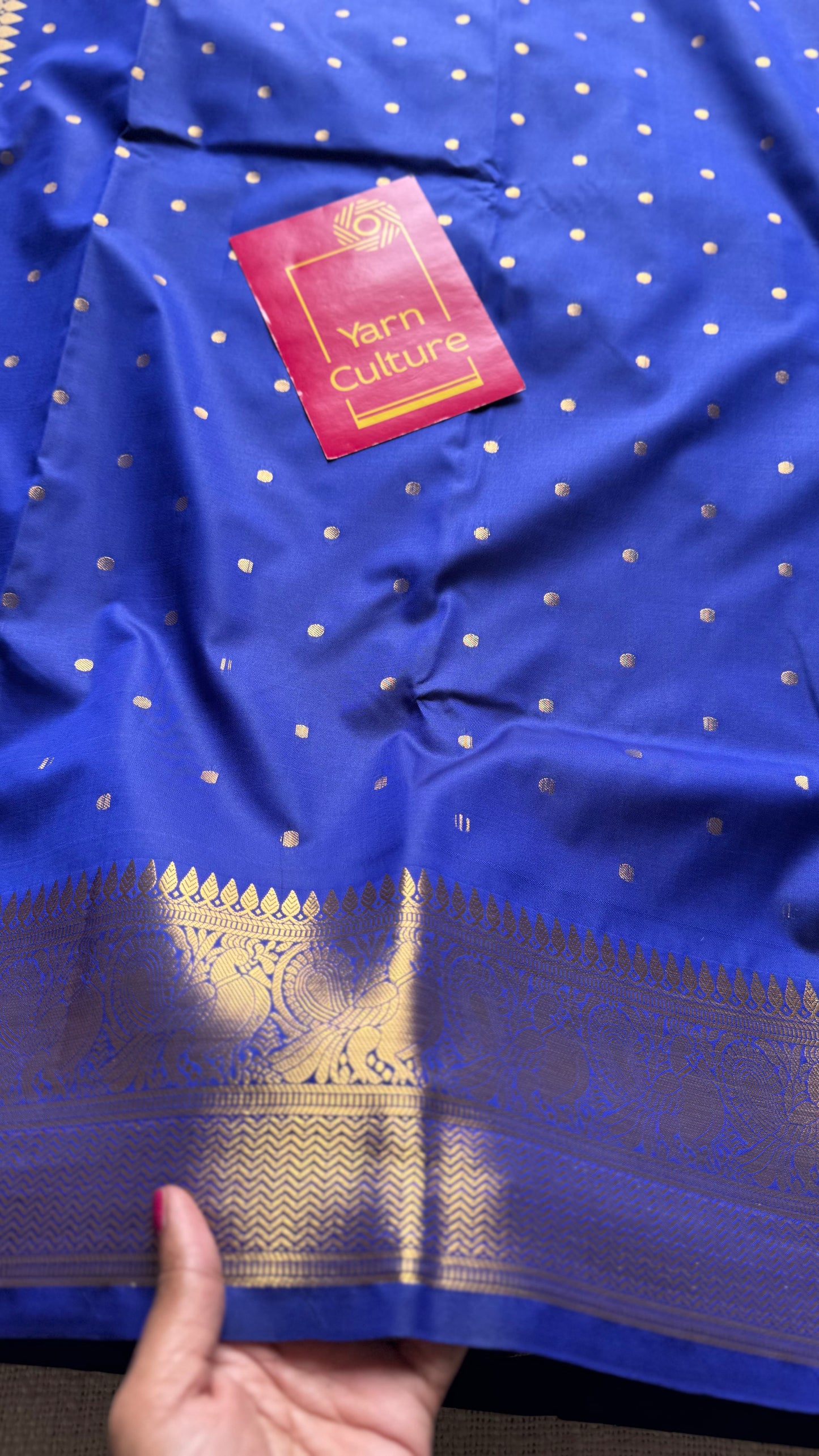 Thousand gold buttas, royal blue, semi-silk - YCCOTNAUSS60