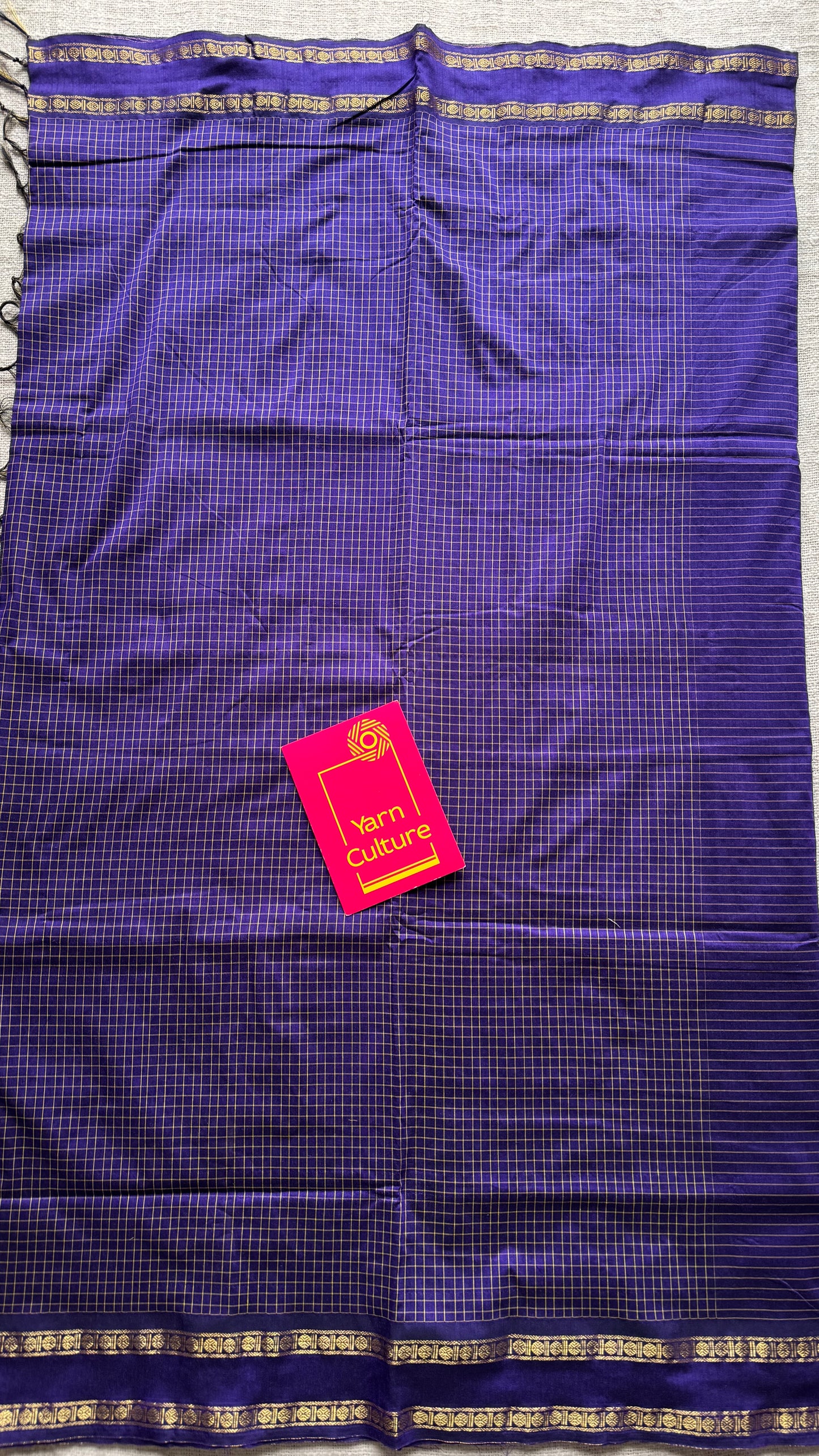 Violet, arani checks, cotton silk - YCCOTNJUAR01