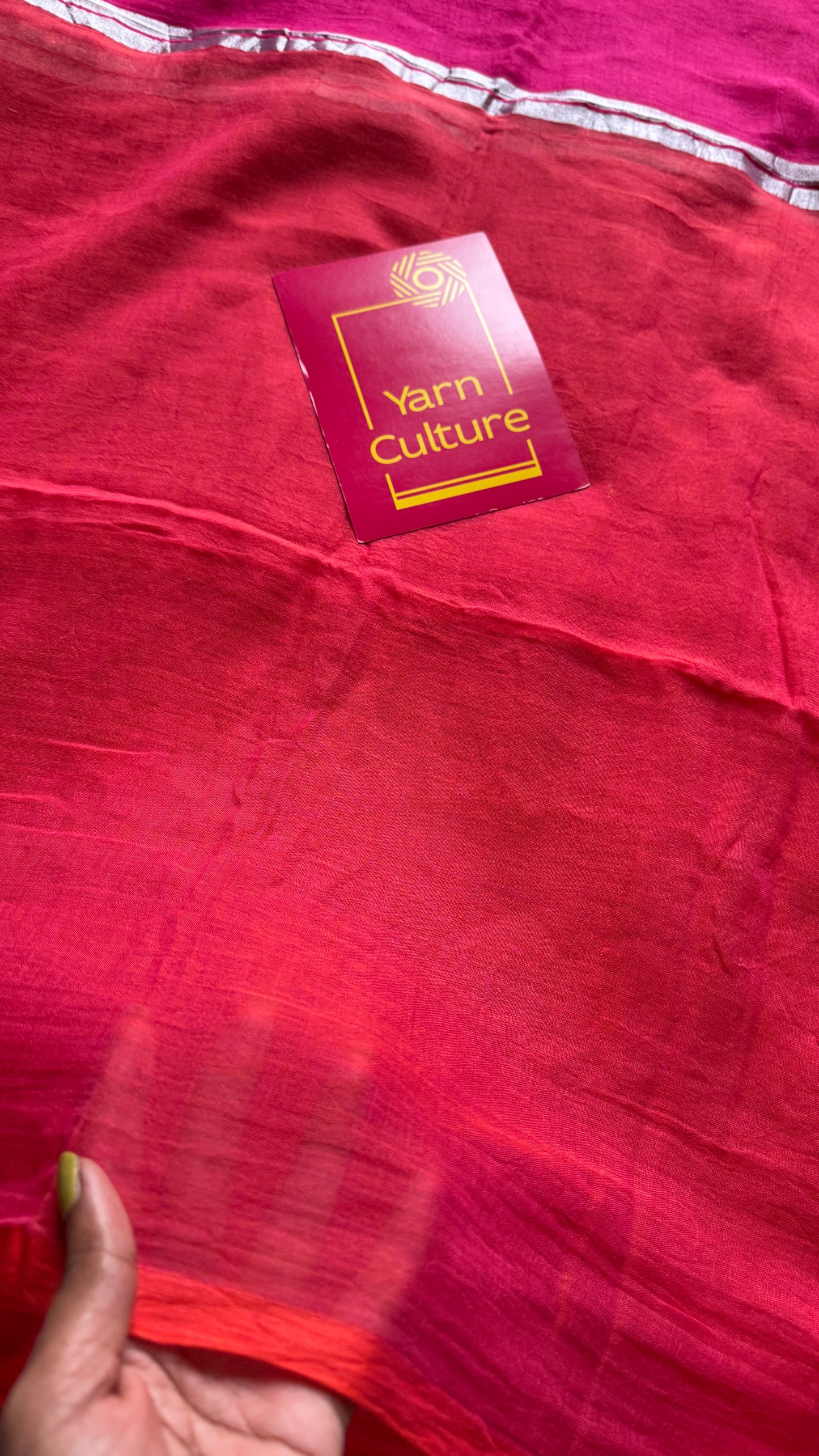 Hot pink with dual shade orangish pink, mul cotton YCBCMCM17