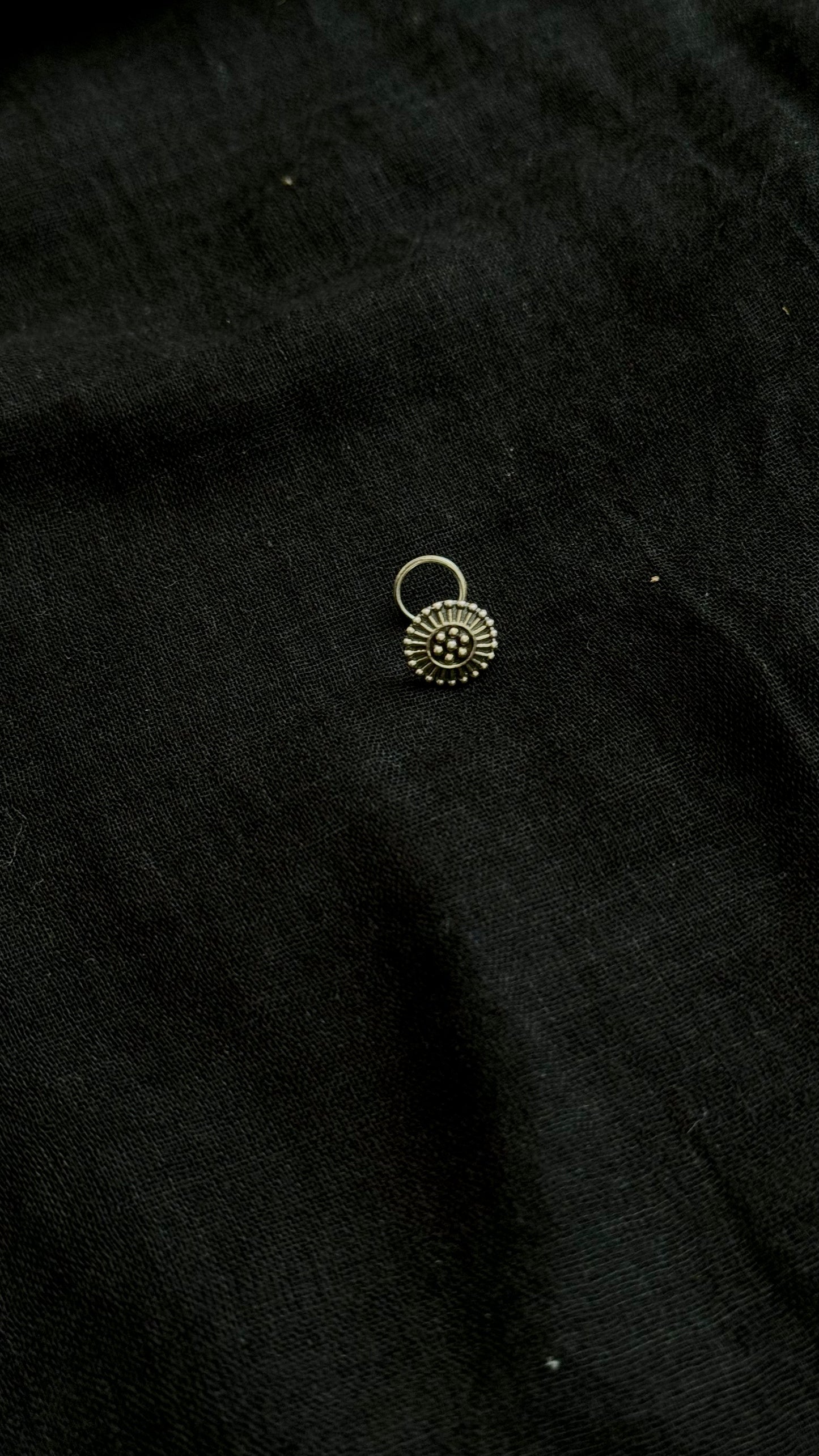 Round nose pin, intricate pattern in pure silver - YCNPP25