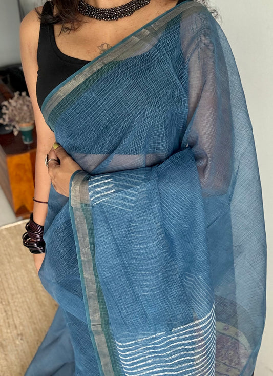 Neelvahini, Kota Doria with zari border - YCTOROCBP78