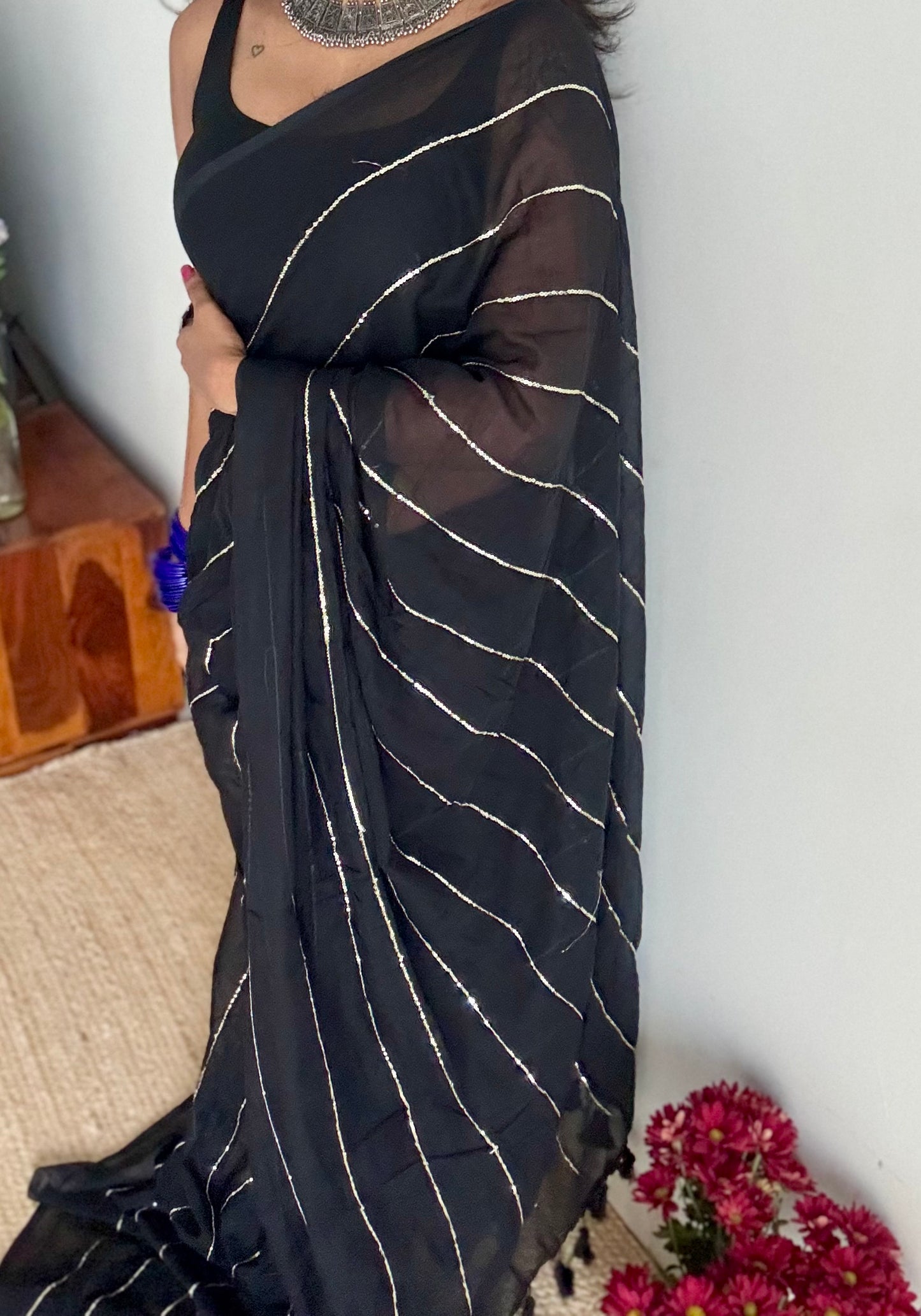 Black mul with silver sequins - YCBCMCLSE59
