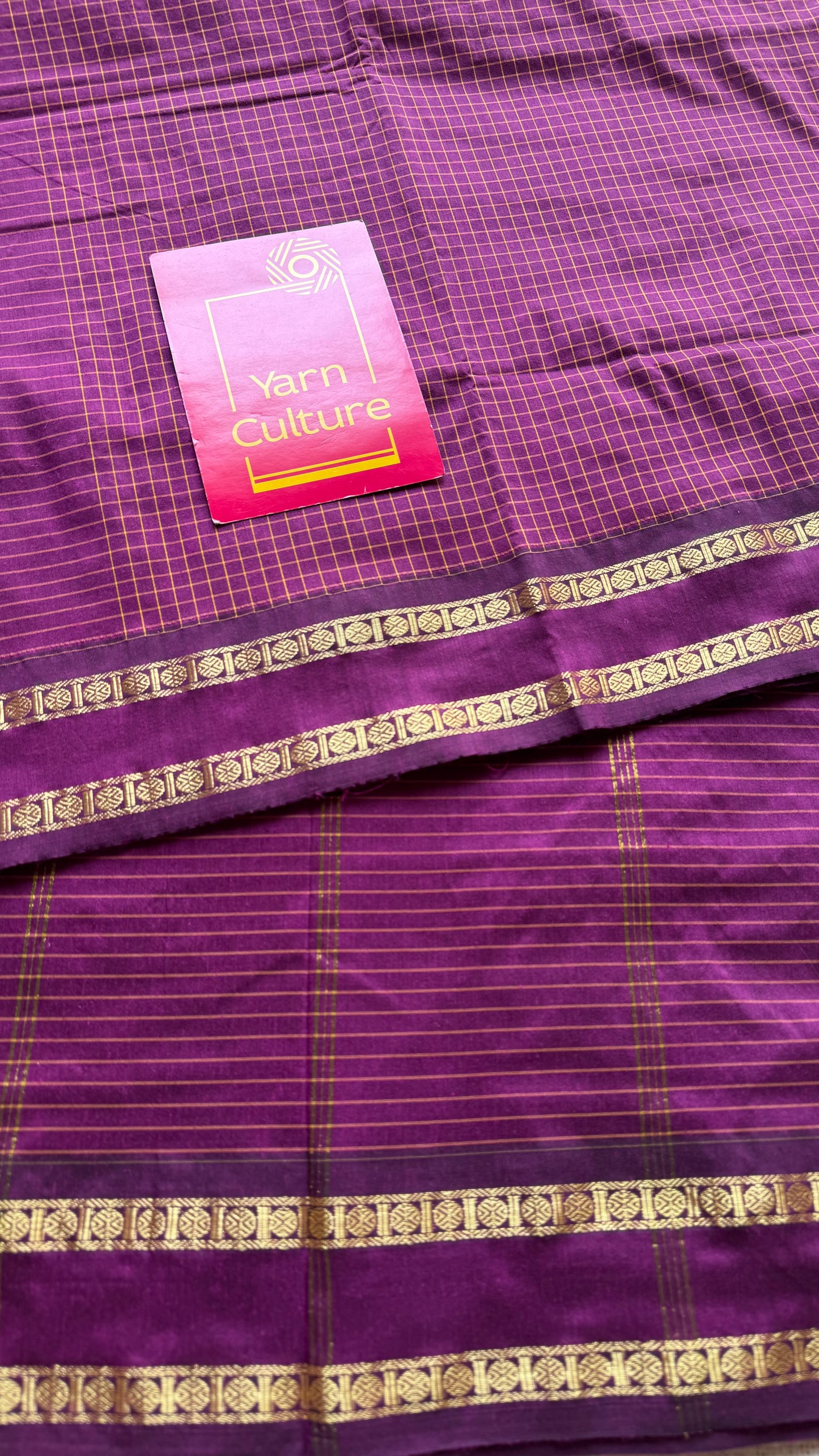 Wine, arani checks, cotton silk - YCCOTNOCAR09