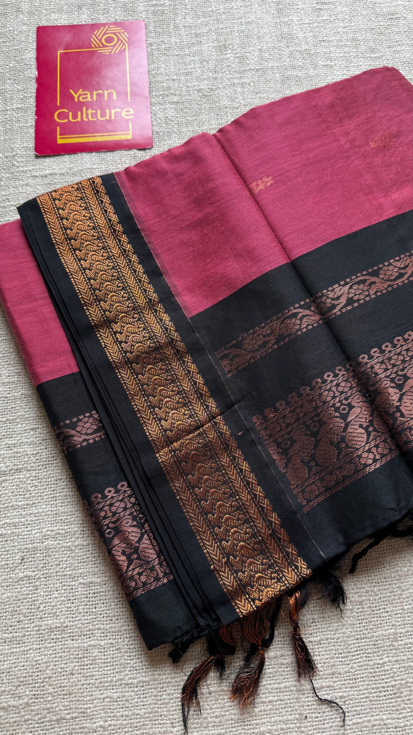 Dark pink with black - cotton silk - YCCOTNSEKCS06