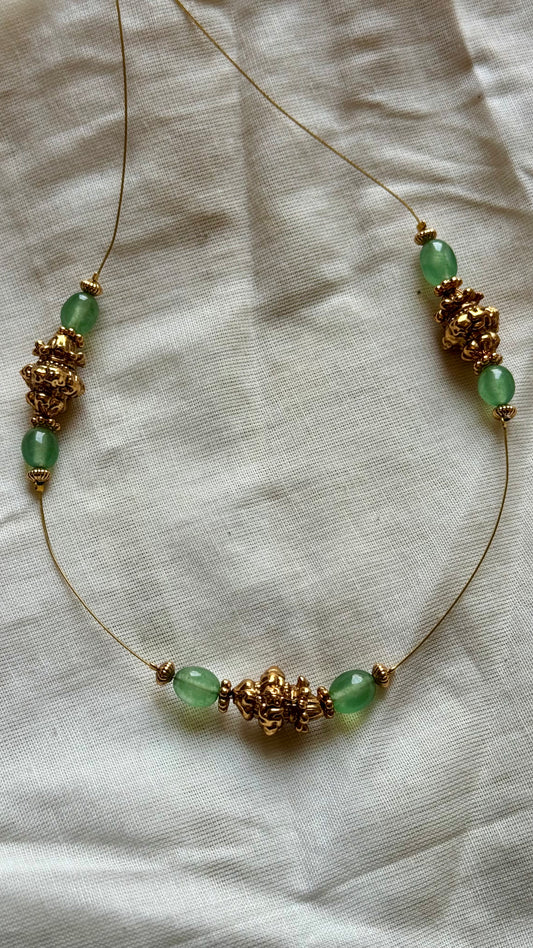 Invisible chain with green stones - YCGPNP461