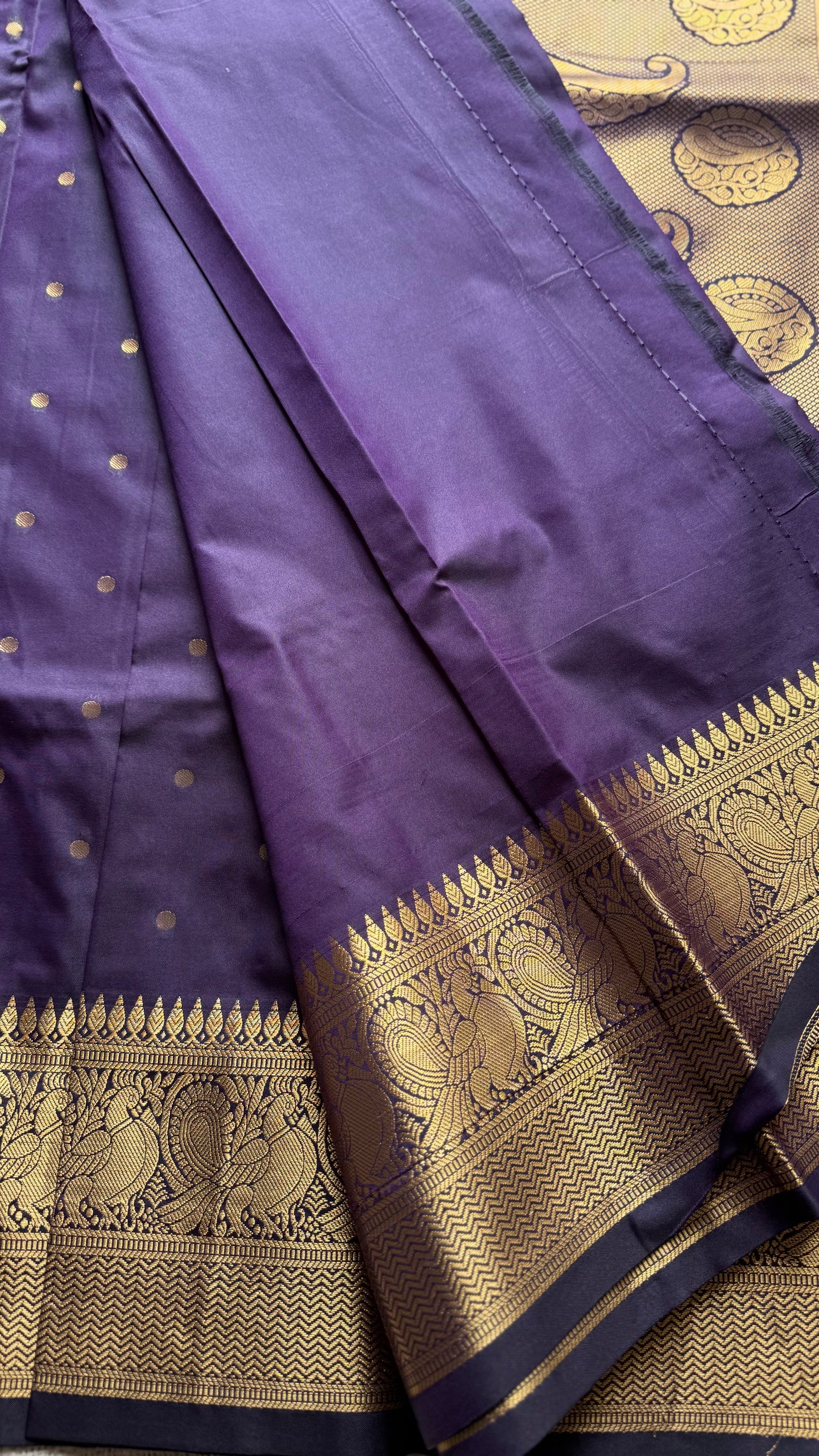 Thousand buttas, dark purple, semi-silk - YCCOTNAUSS59