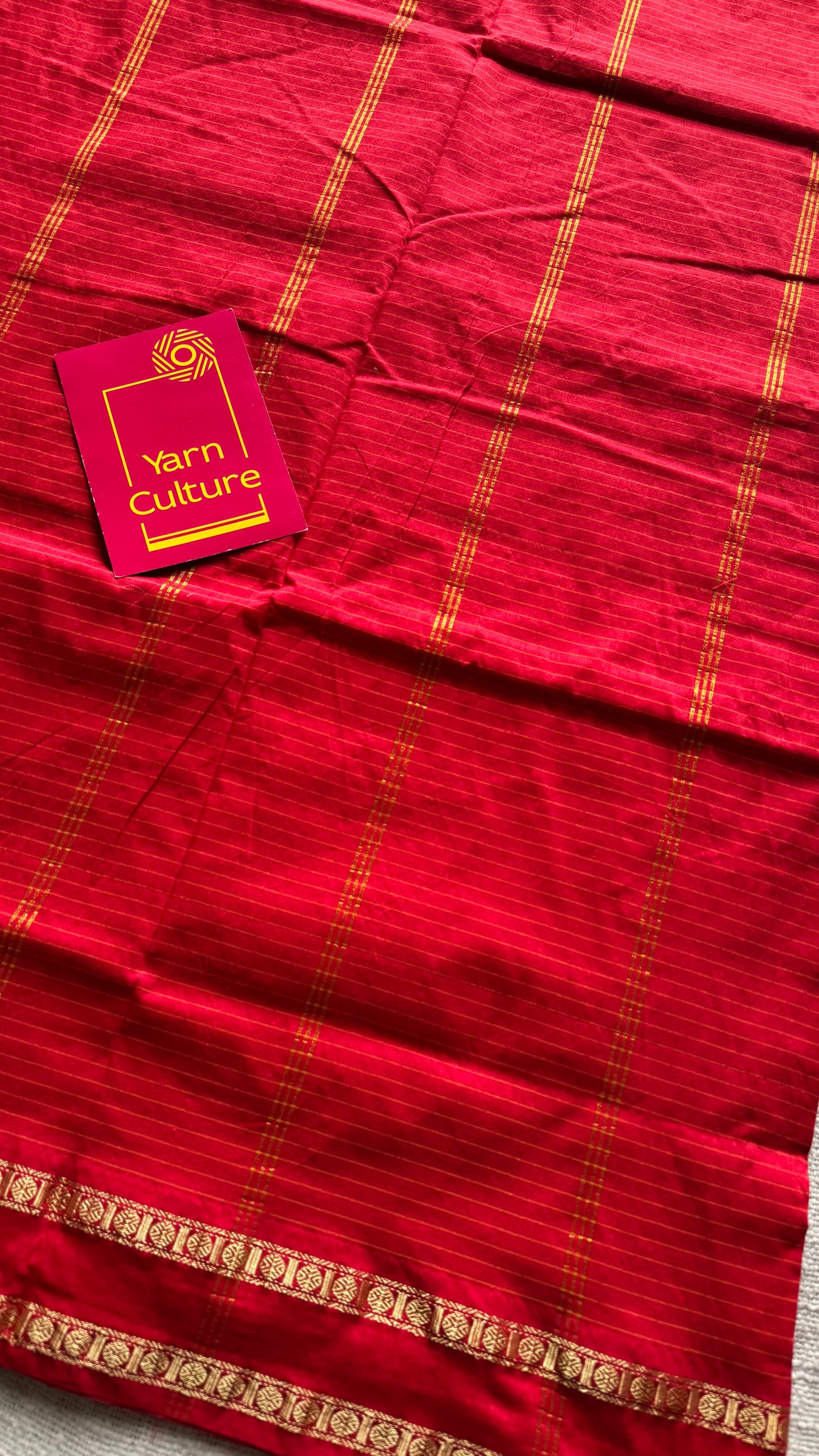 Chilli Red, arani zari checks, cotton silk - YCCOTNJUAR18