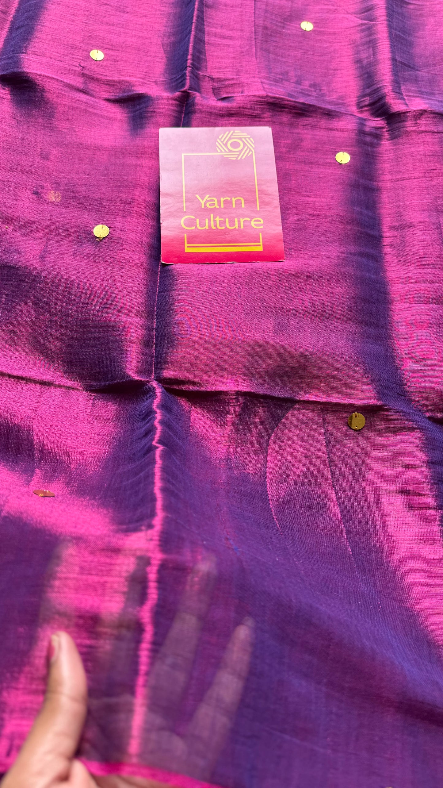 Purple blue double tone, gold sequins, soft mul tissue - YCBCFEMCM30