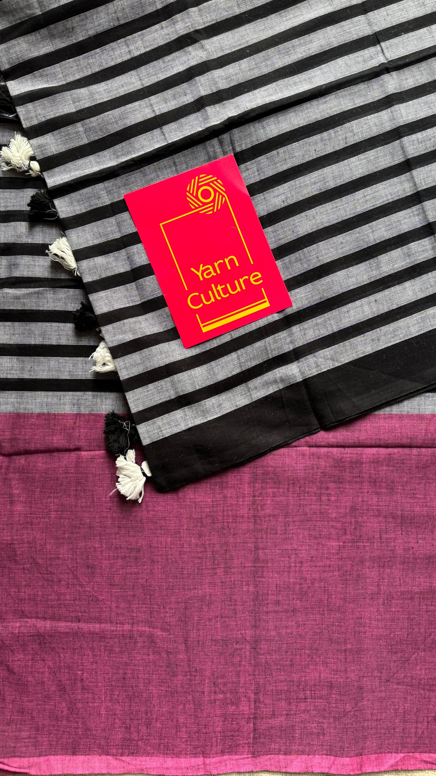 Black Mist - Pink and black stripes, reversible, mul cotton YCBCAUWSM01
