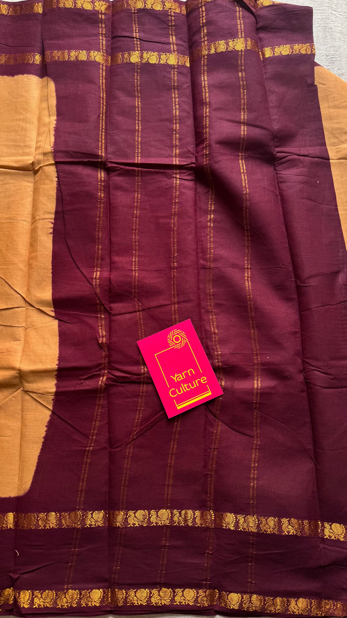 Sandal with dark maroon sungudi, kattuchayam dyed, madurai cotton - YCCOTNOCSC13