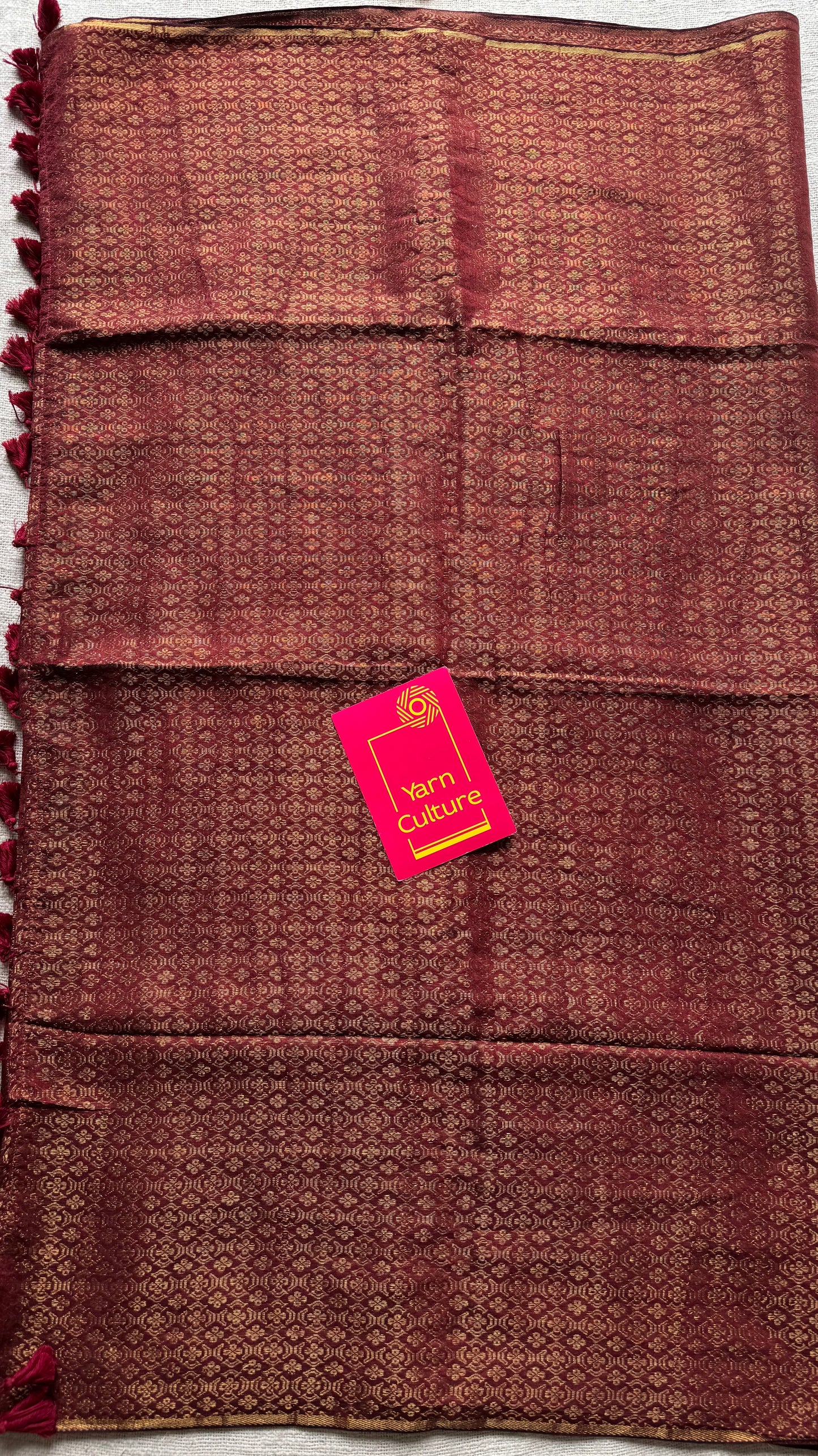 Maroon and gold brocade pattern in mul - YCBCFEJUBM07