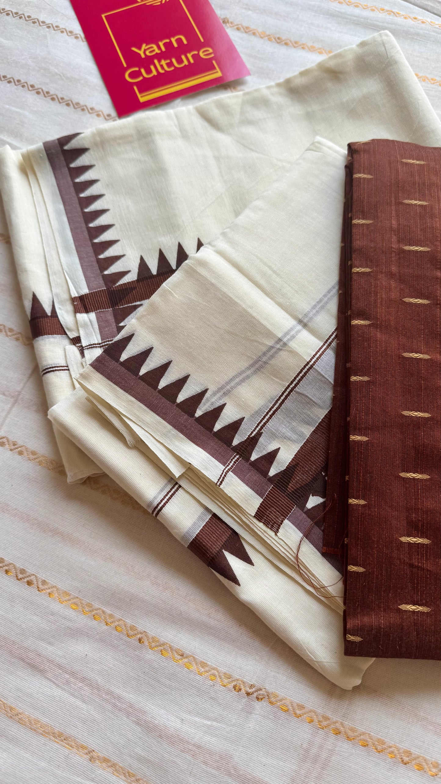 Set mund, brown temple border - YCIEON113