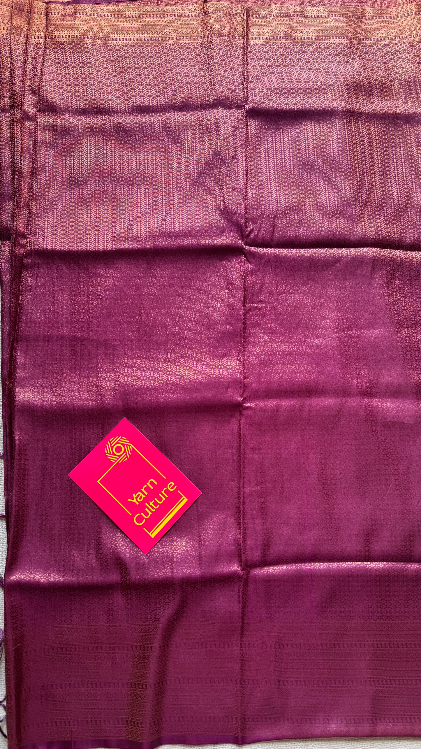 Wine, antique gold zari, semi-silk - YCDOSOCSS05