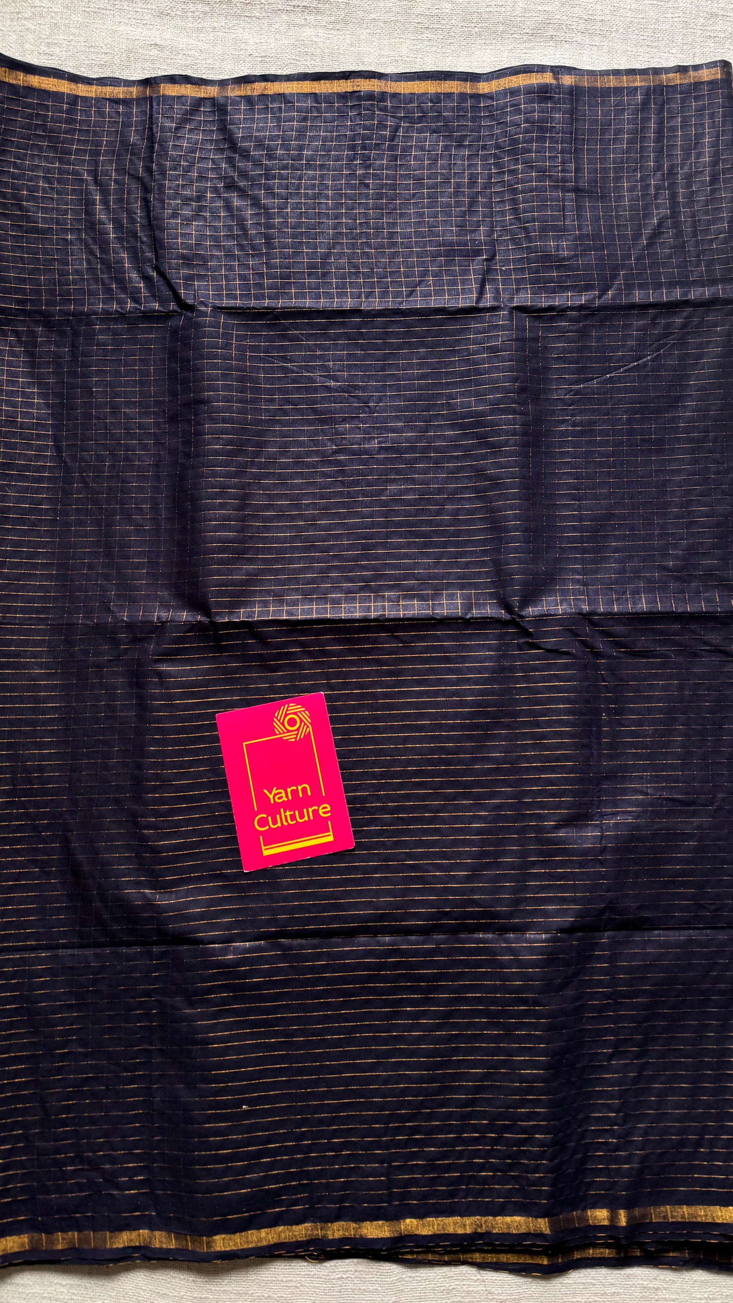 Black mini kattam sungudi, madurai cotton - YCCOTNSEMS24