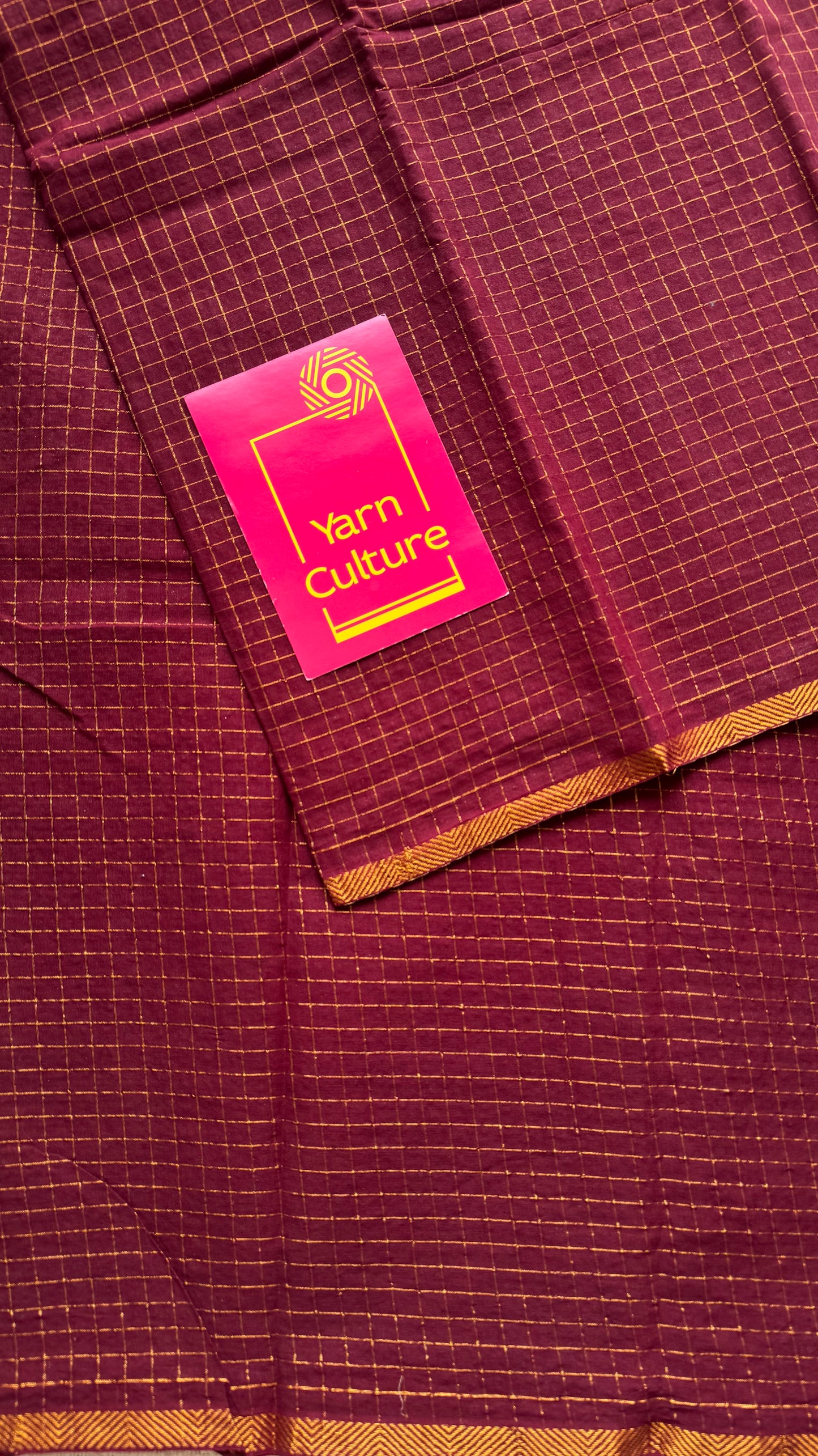 Maroon mini kattam (checks), soft Madurai cotton - YCCOTNJULMCS19