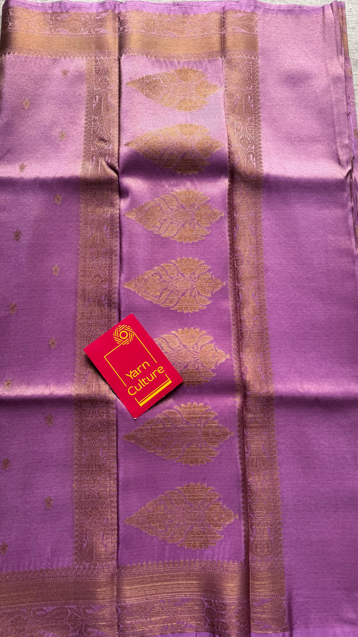 Lilac with gold dual tone, Banarasi semi-silk - YCDESE08