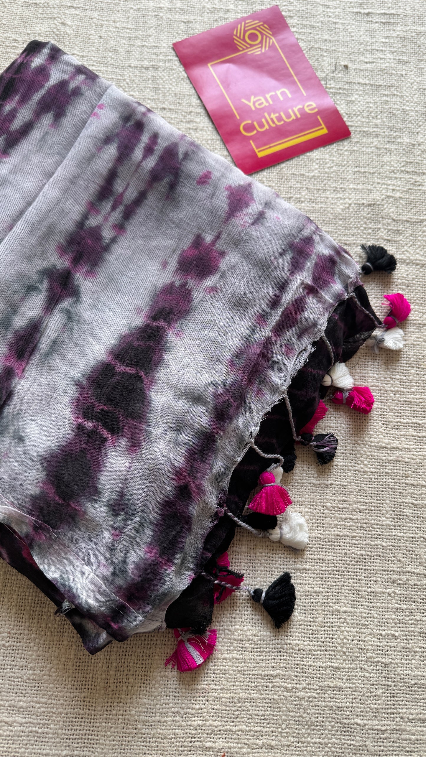 Blackcurrant with shibori pattern - Mul Cotton YCSS06