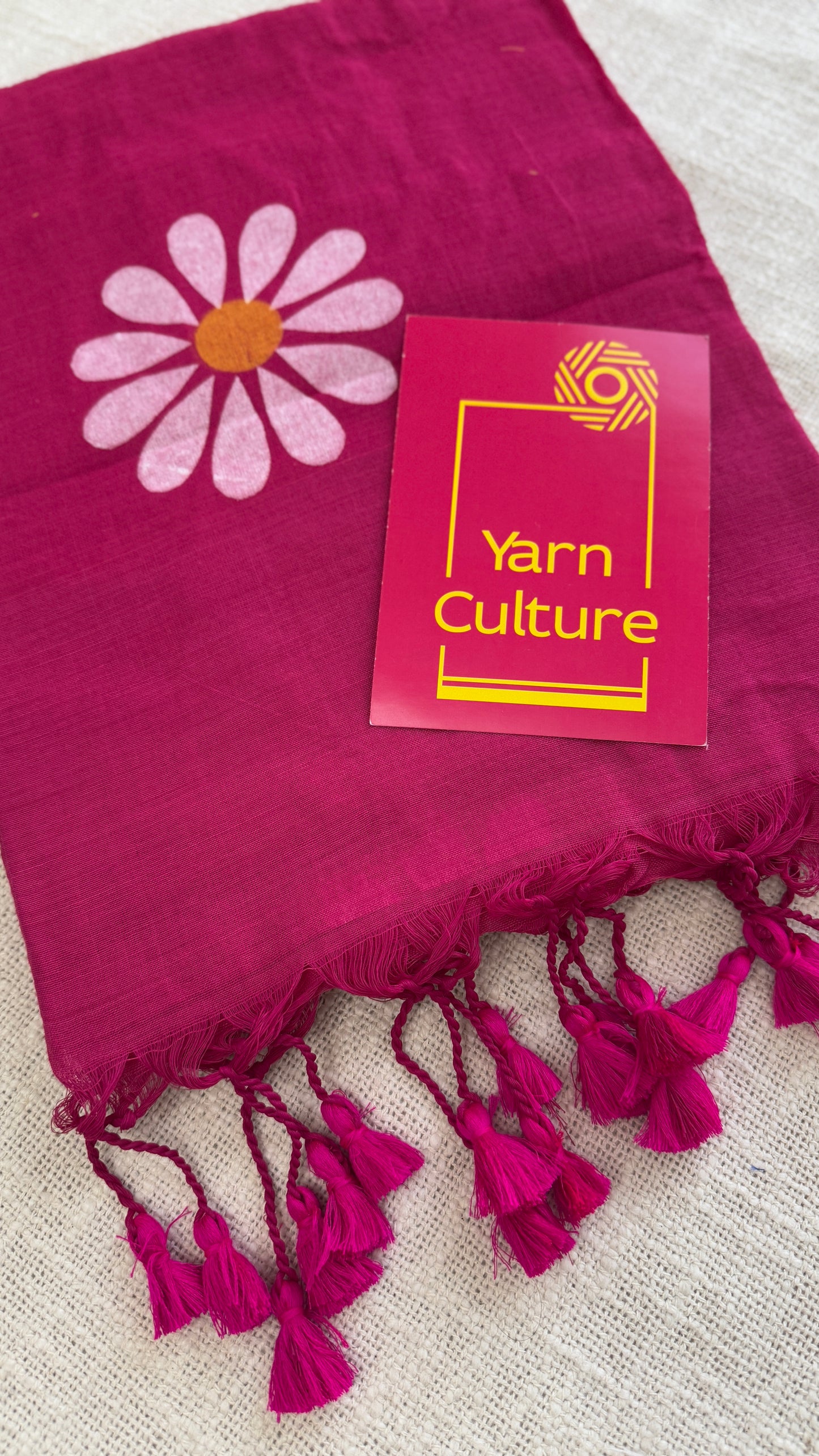 Hot Pink Floral - Khadi Soft Cotton YCBCF22