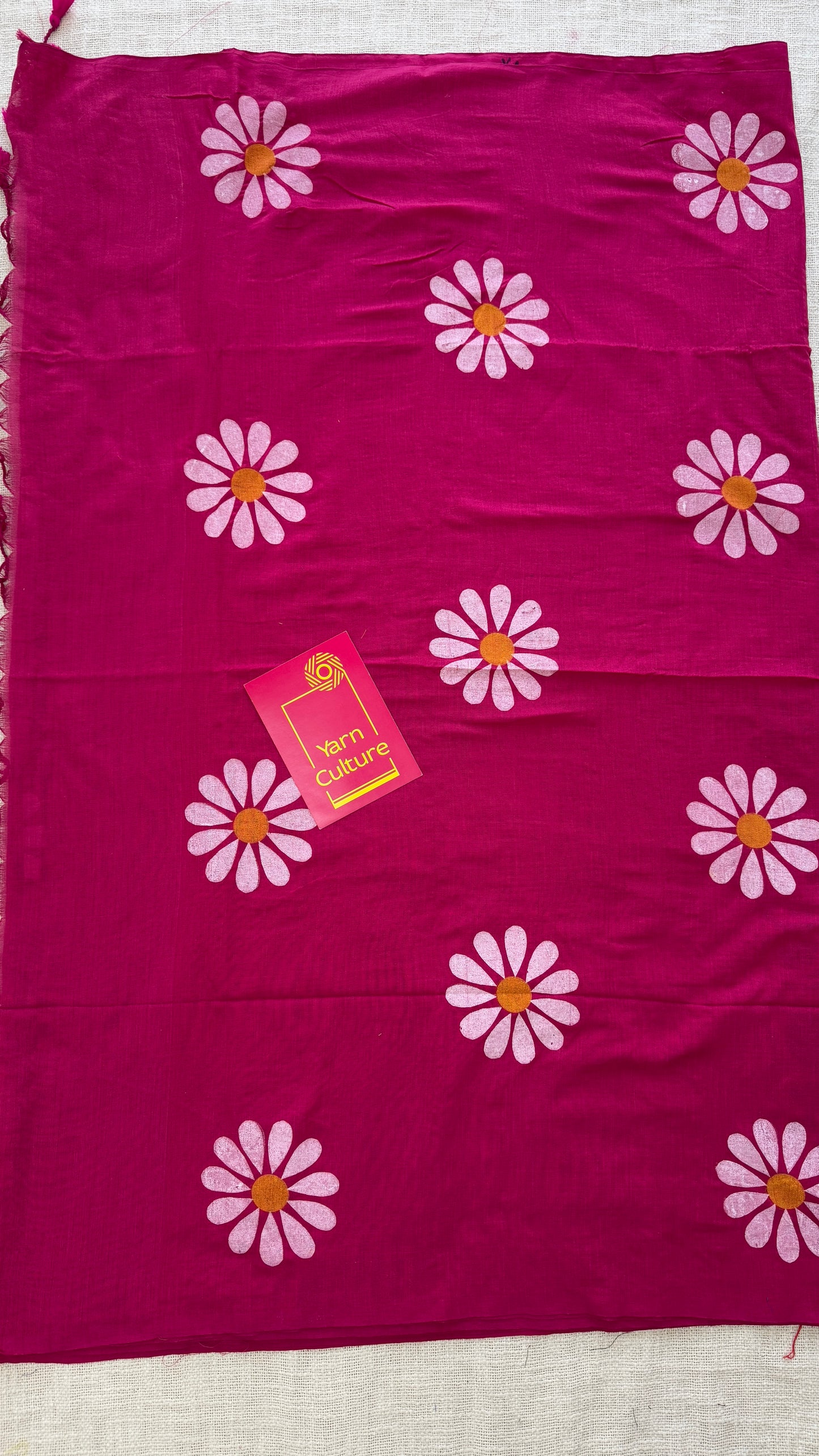 Hot Pink Floral - Khadi Soft Cotton YCBCF22