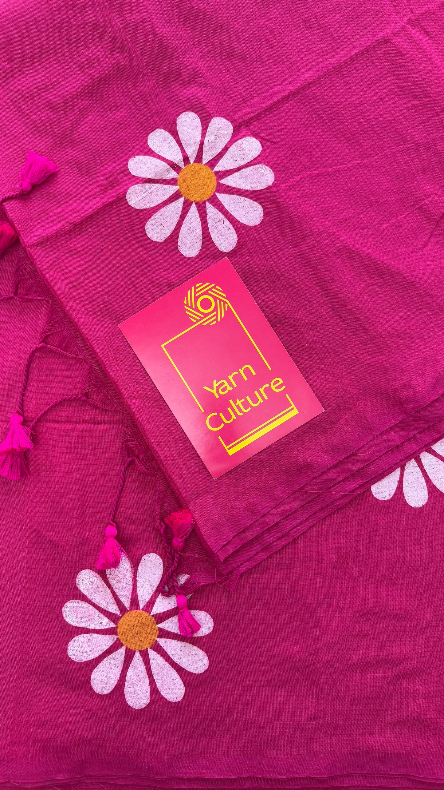 Hot Pink Floral - Khadi Soft Cotton YCBCF22