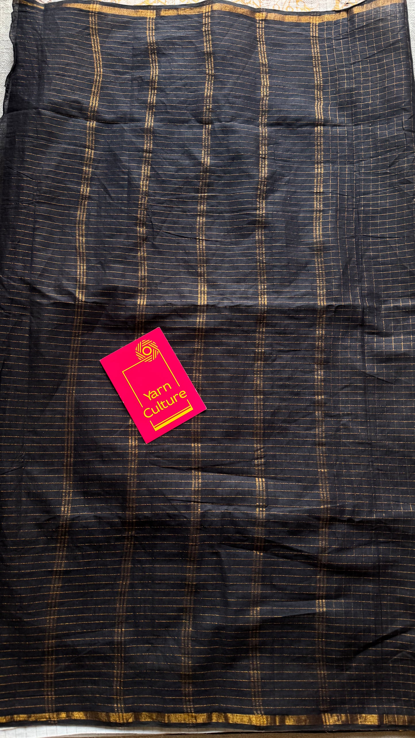 Black with ivory, sungudi cotton half-half saree - YCCOTNMSFE347