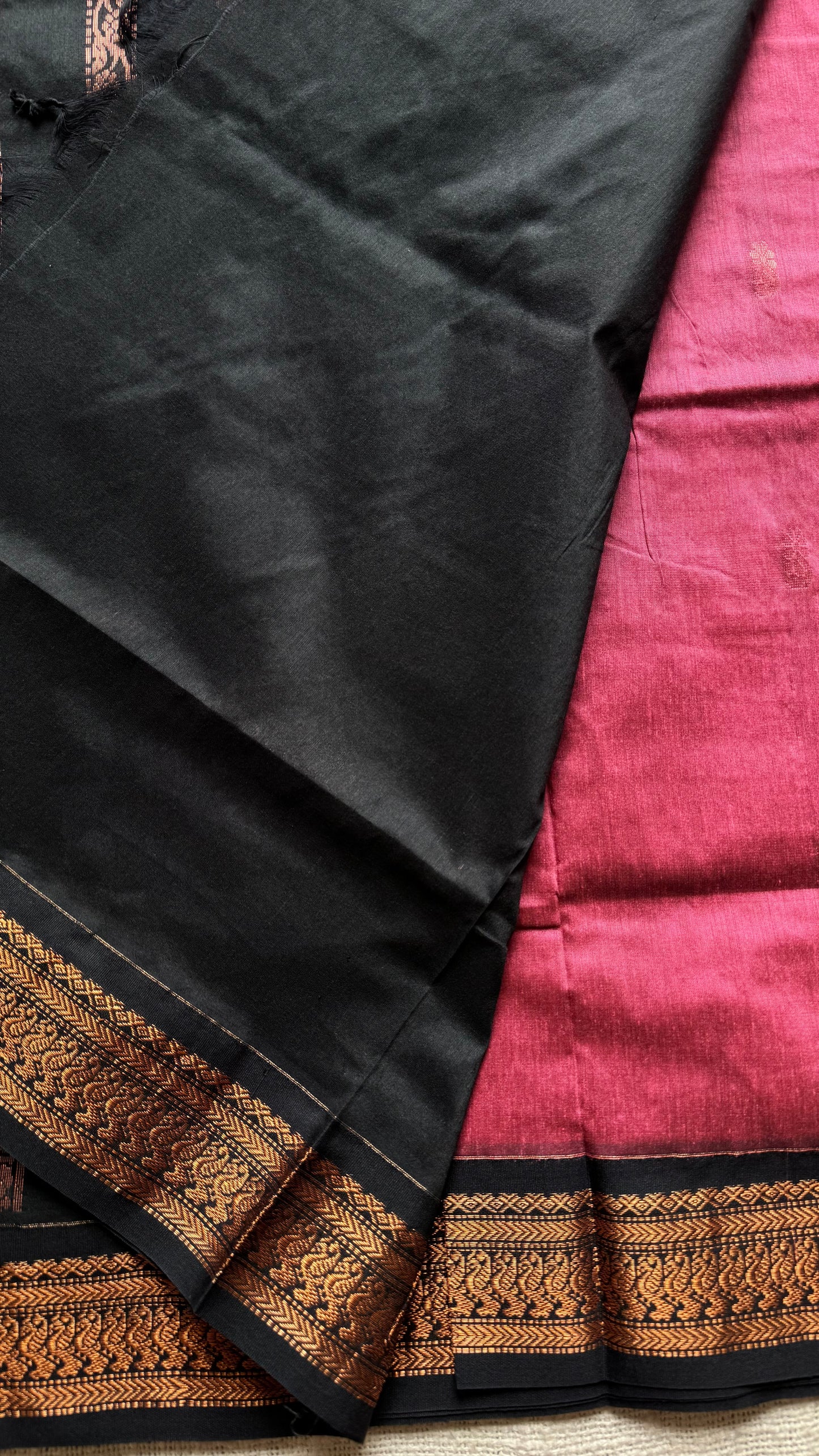 Dark pink with black - cotton silk - YCCOTNSEKCS06