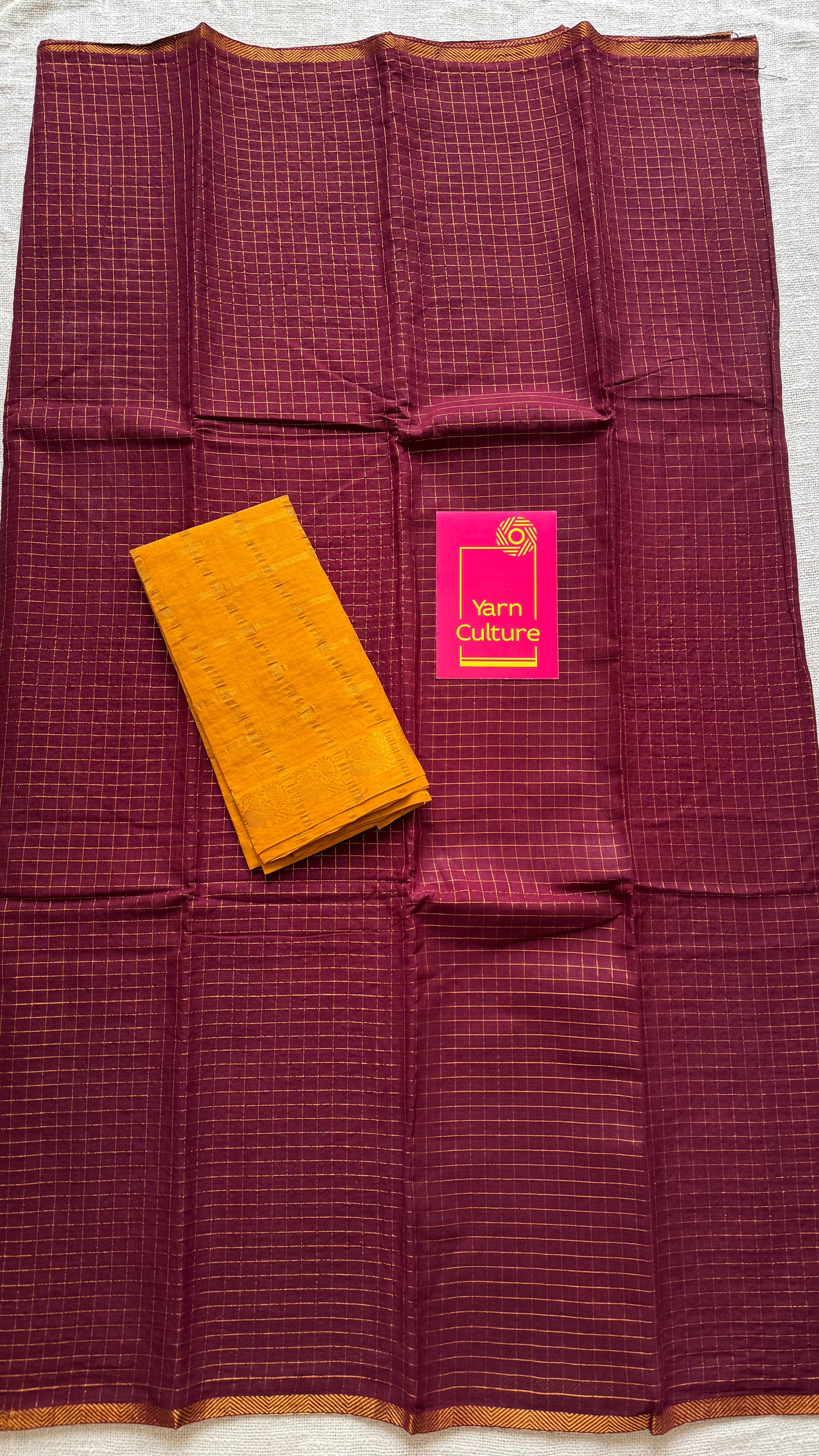 Maroon mini kattam (checks), soft Madurai cotton - YCCOTNJULMCS19