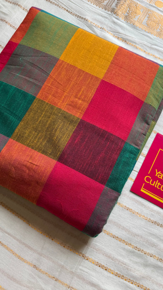 Multicoloured Madras Checks in Pure Cotton Fabric - YCSEFB01