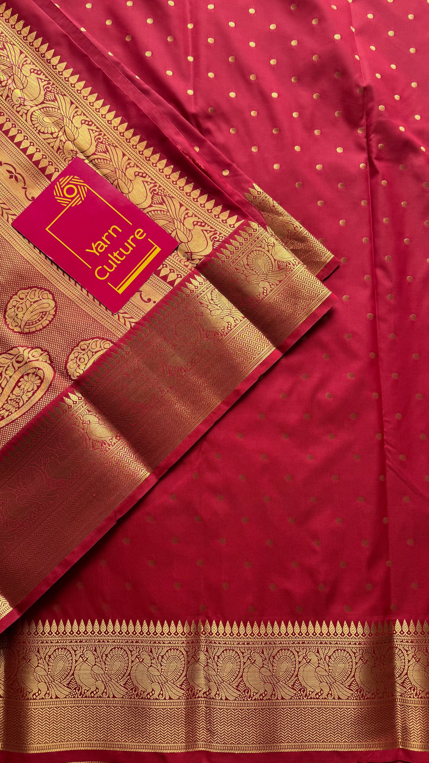 Thousand gold buttas, red, semi-silk - YCCOTNAUSS57