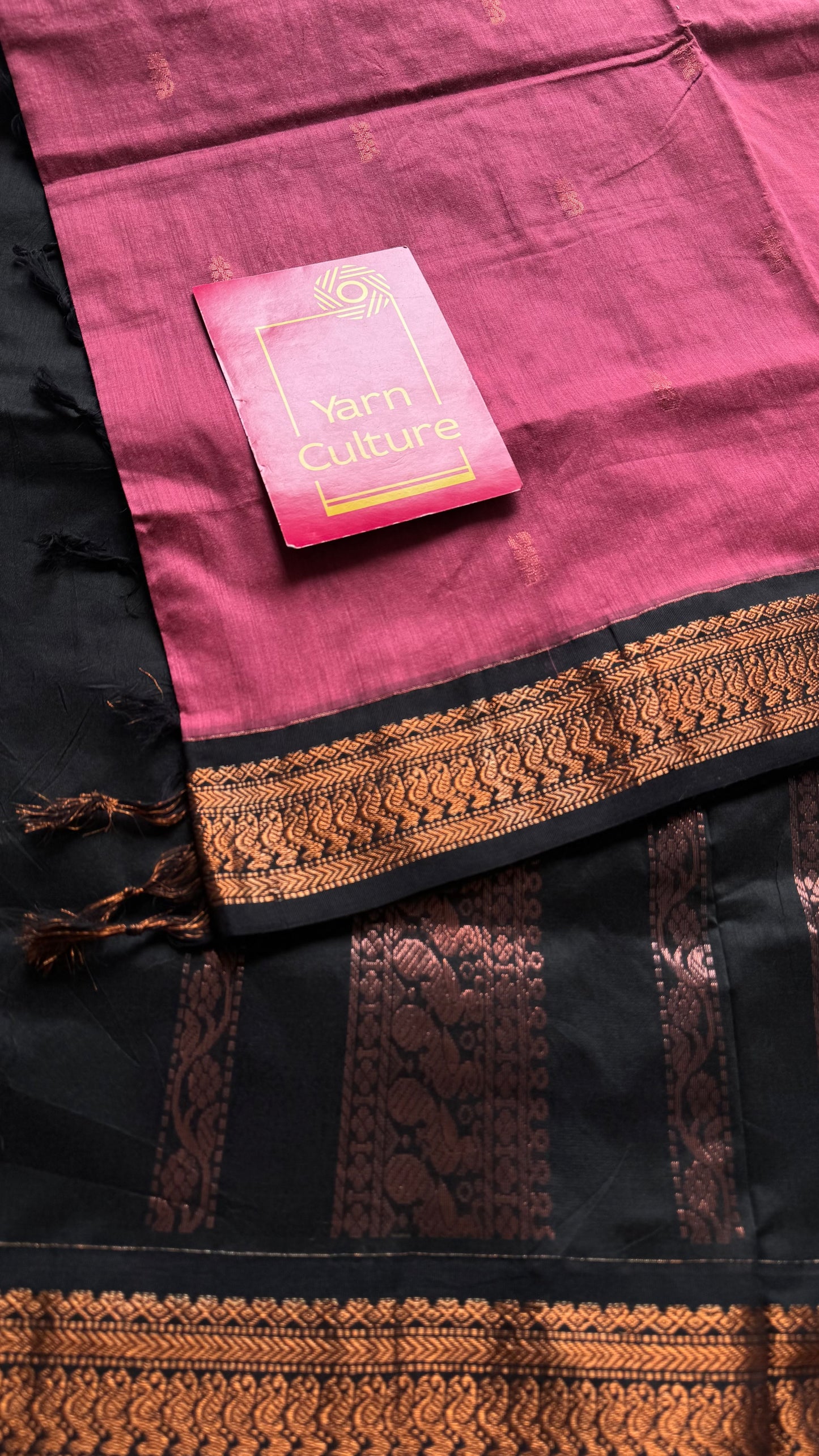 Dark pink with black - cotton silk - YCCOTNSEKCS06