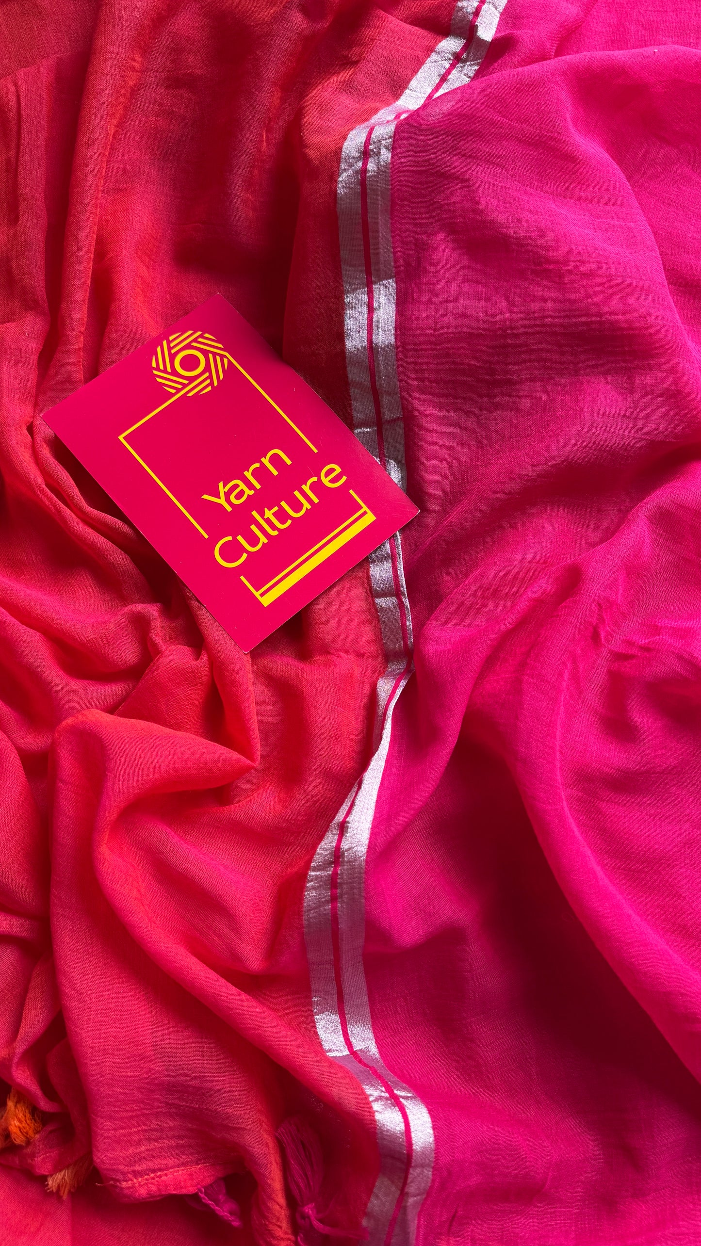 Hot pink with dual shade orangish pink, mul cotton YCBCMCM17