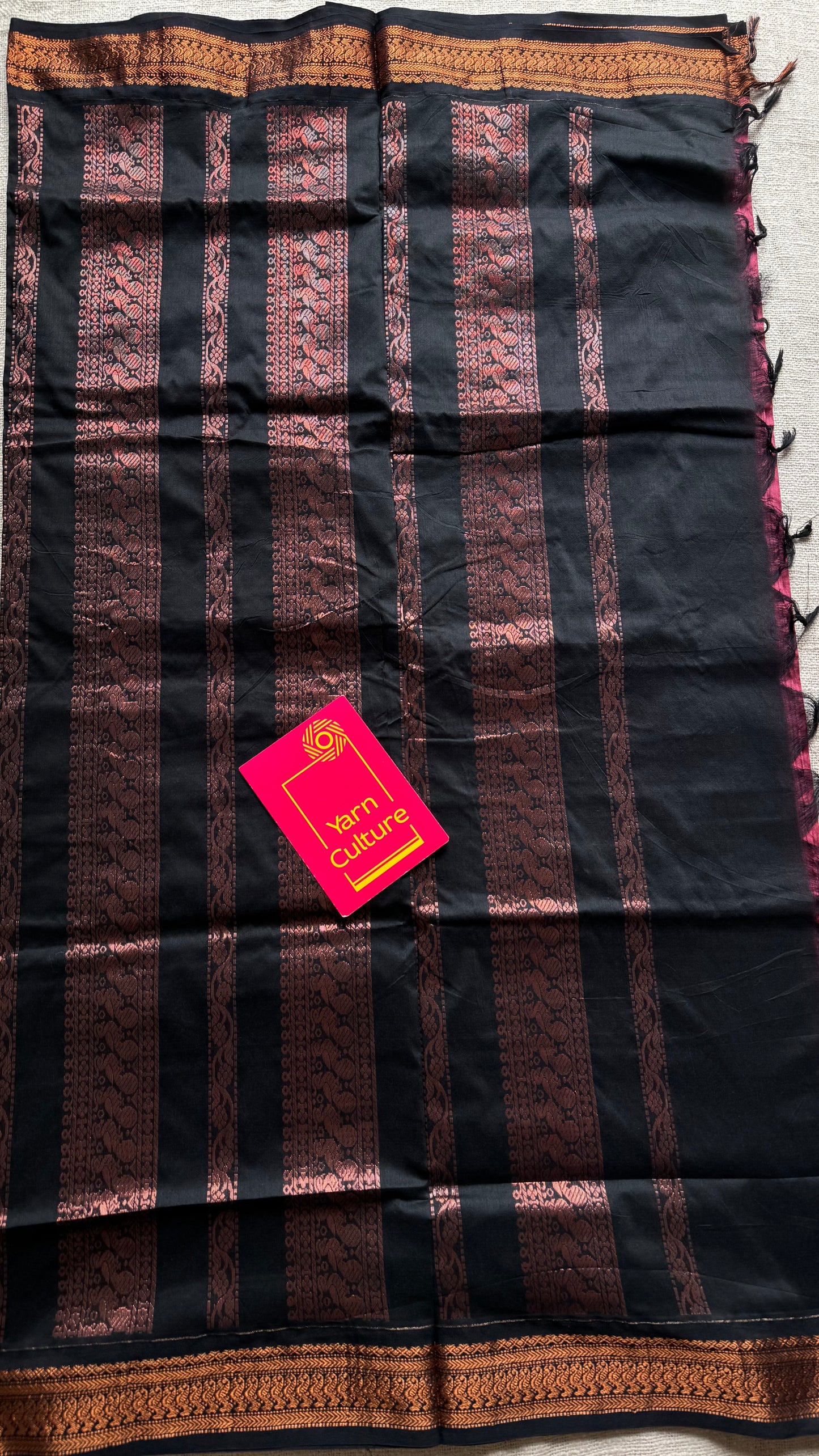 Dark pink with black - cotton silk - YCCOTNSEKCS06