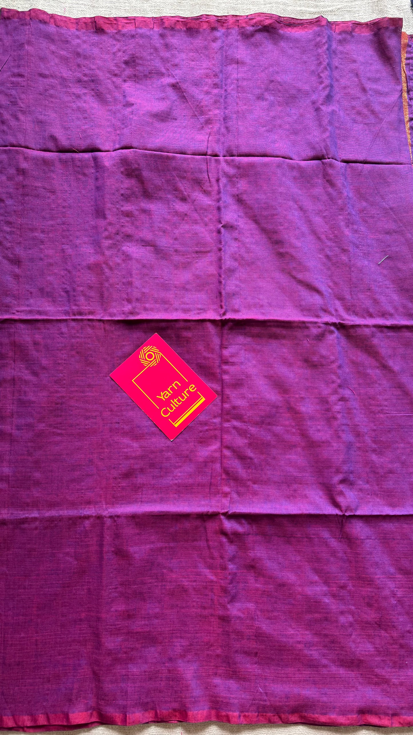 Purple pink dual tone khadi with antique gold pallu - YCBCKZPSE06