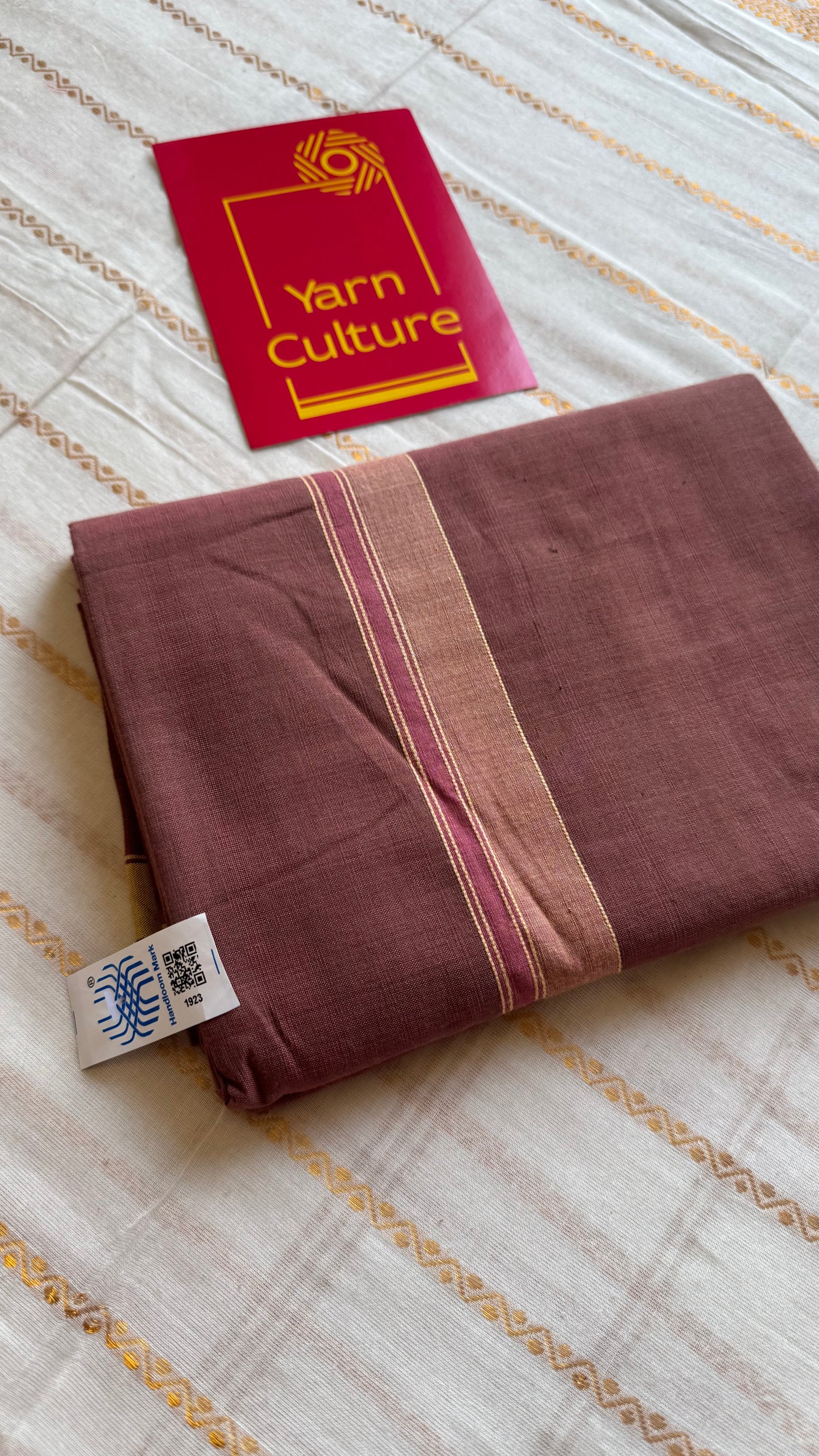 Brown Chendamangalam Handloom Single Mundu | Soft Cotton Men's Dhoti- YCMSEIE180