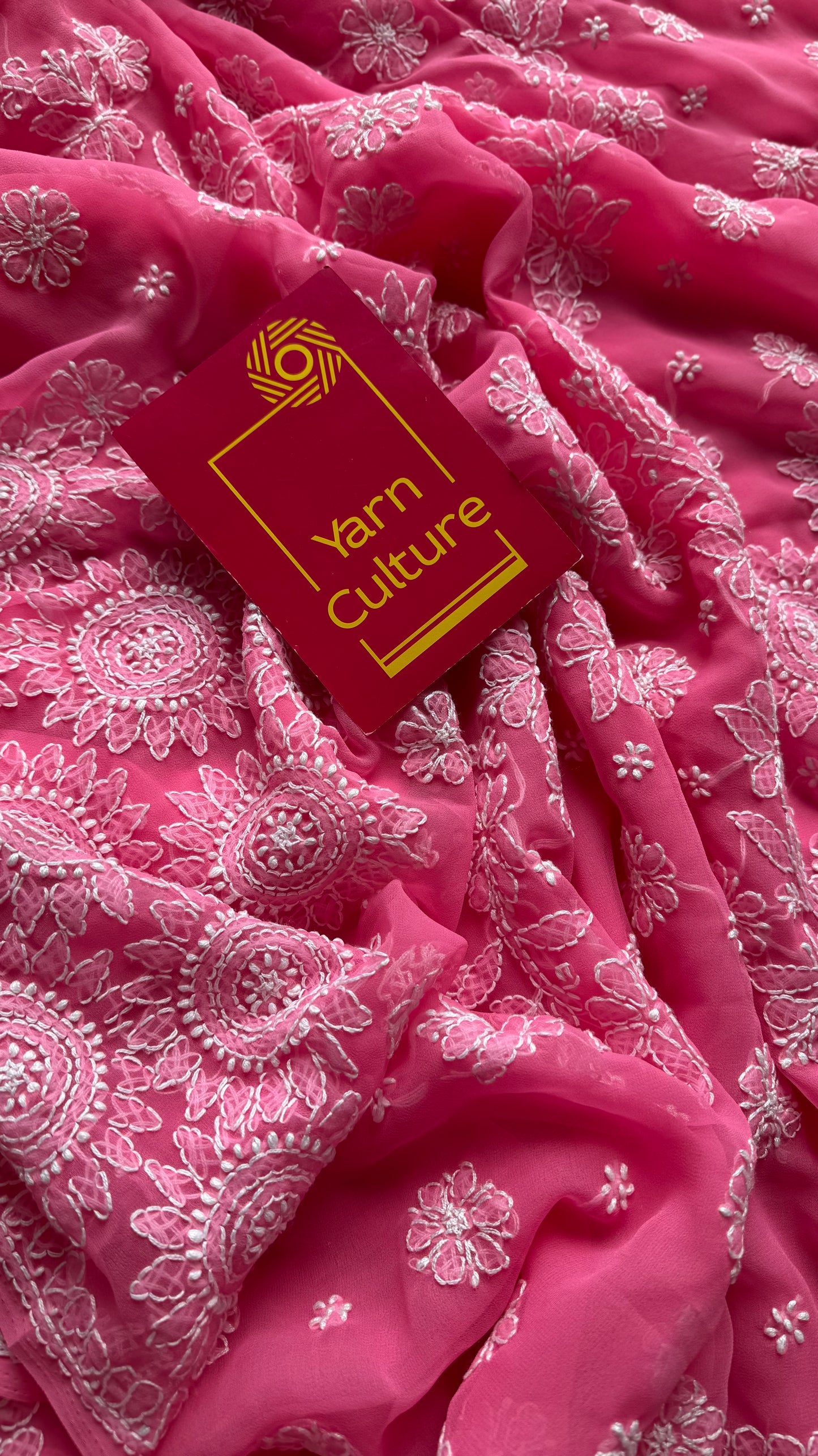 Baadal Gulabi (pink clouds) - Pink Chikankari, georgette YCSLCJULCK05