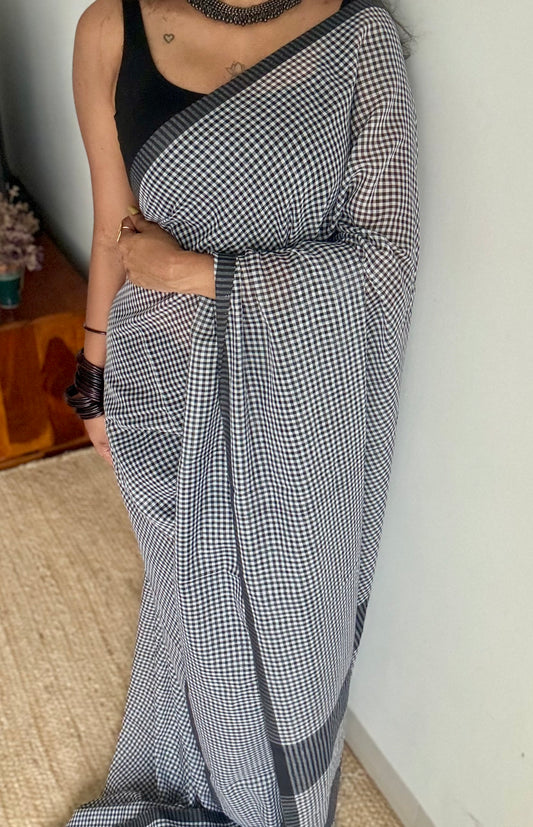 Black and white mul, micro checks - YCBCMCDE07