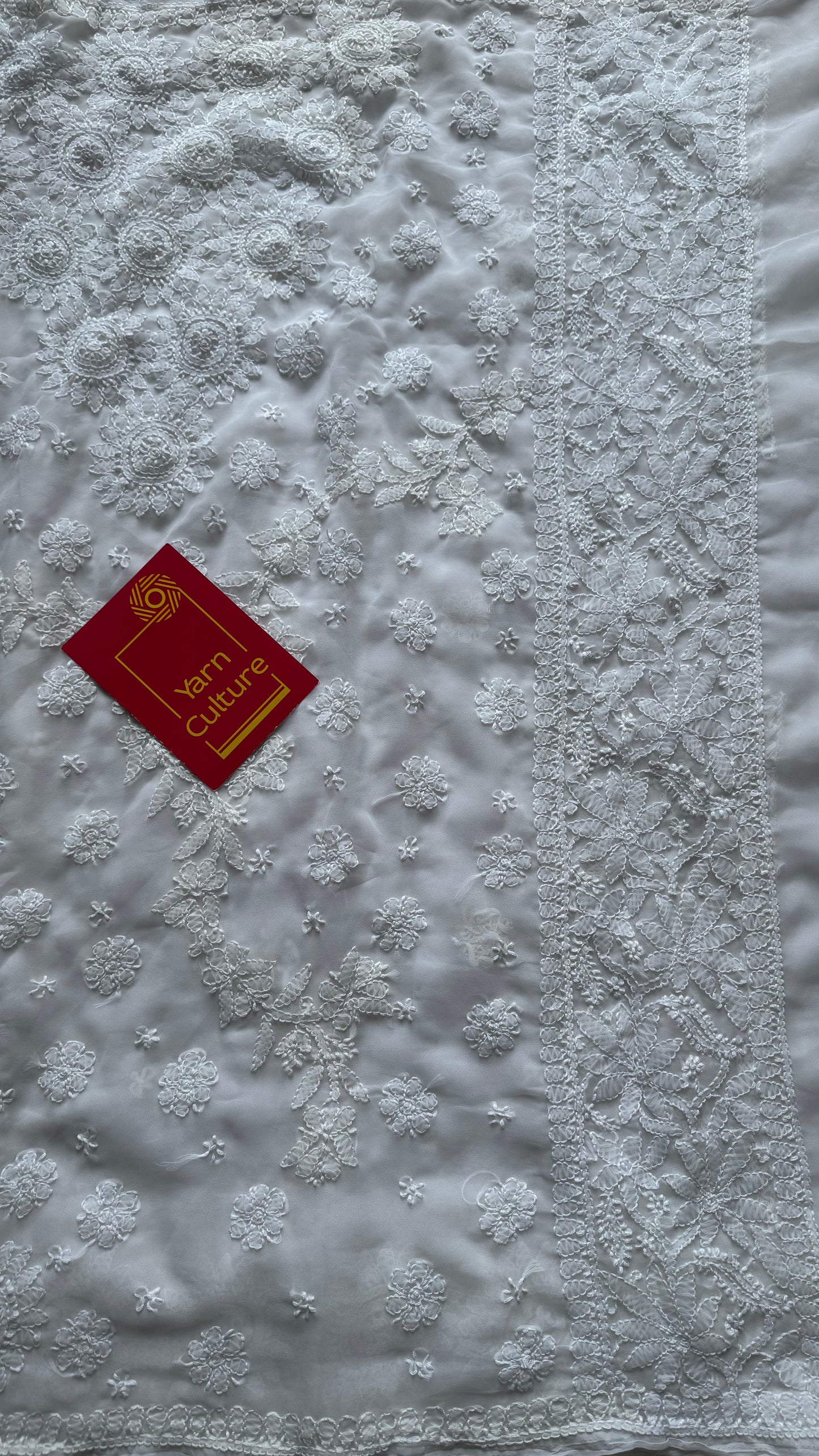 Noor-e-Safa (radiance of purity) - White Chikankari, georgette YCSLCJULCK06